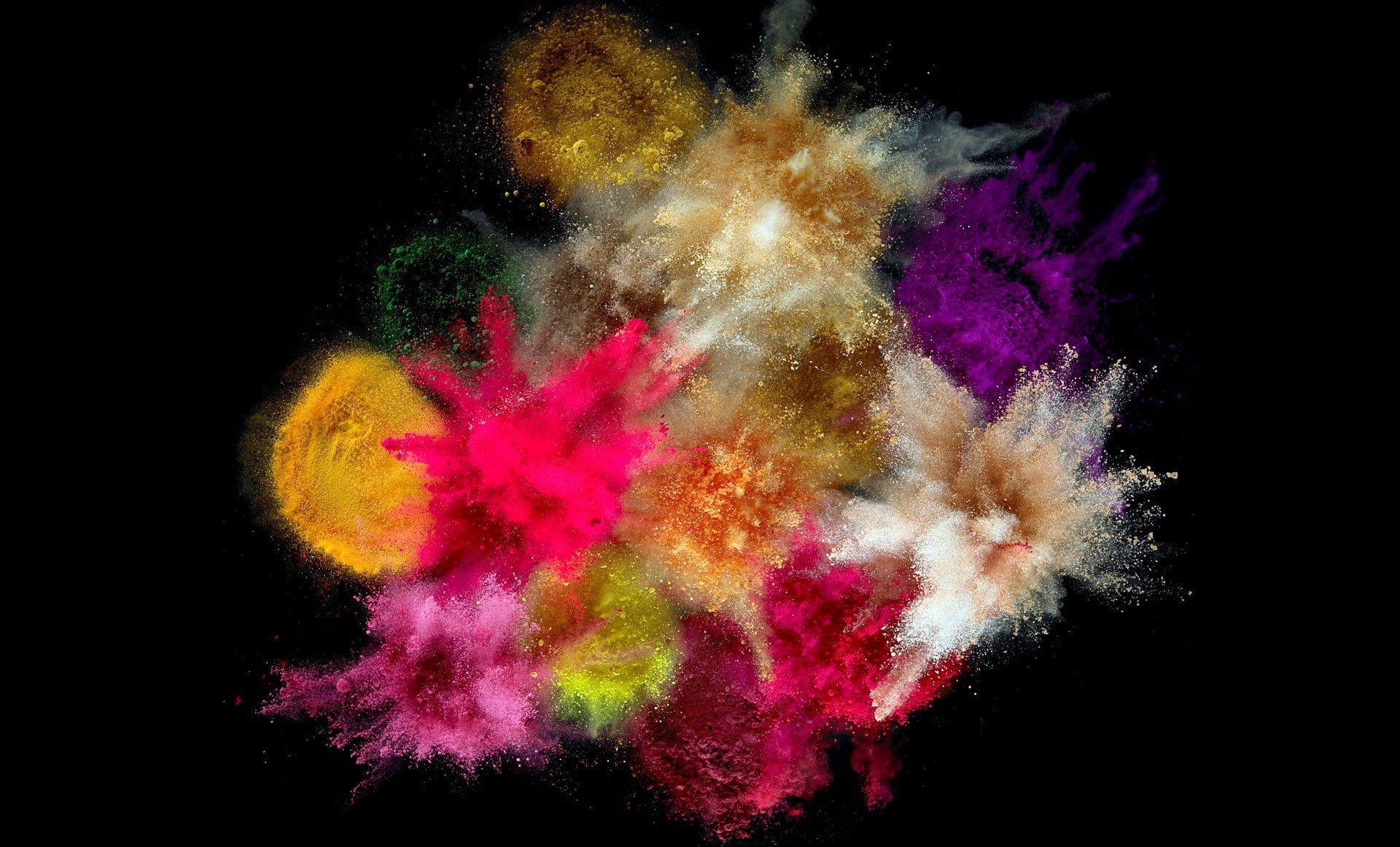 Powder explosion illustration, Colorful art, Digital artwork, Abstract wallpaper, 1920x1170 HD Desktop