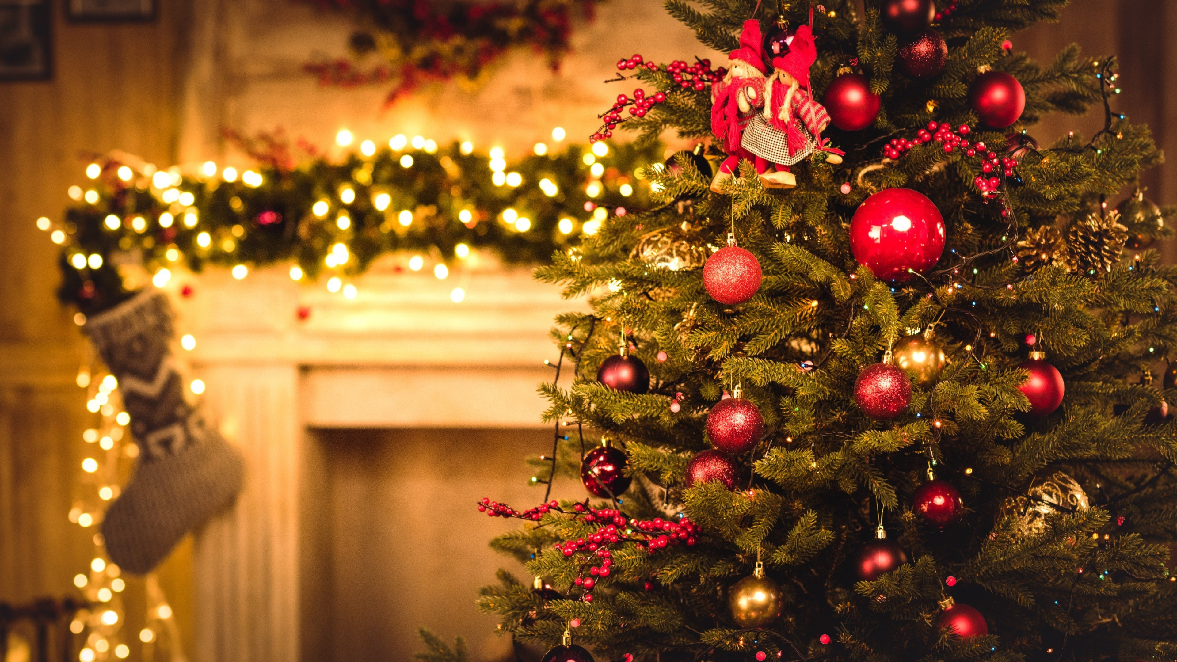 Christmas fir tree, Festive spirit, Joyous celebration, Holiday vibes, 3840x2160 4K Desktop