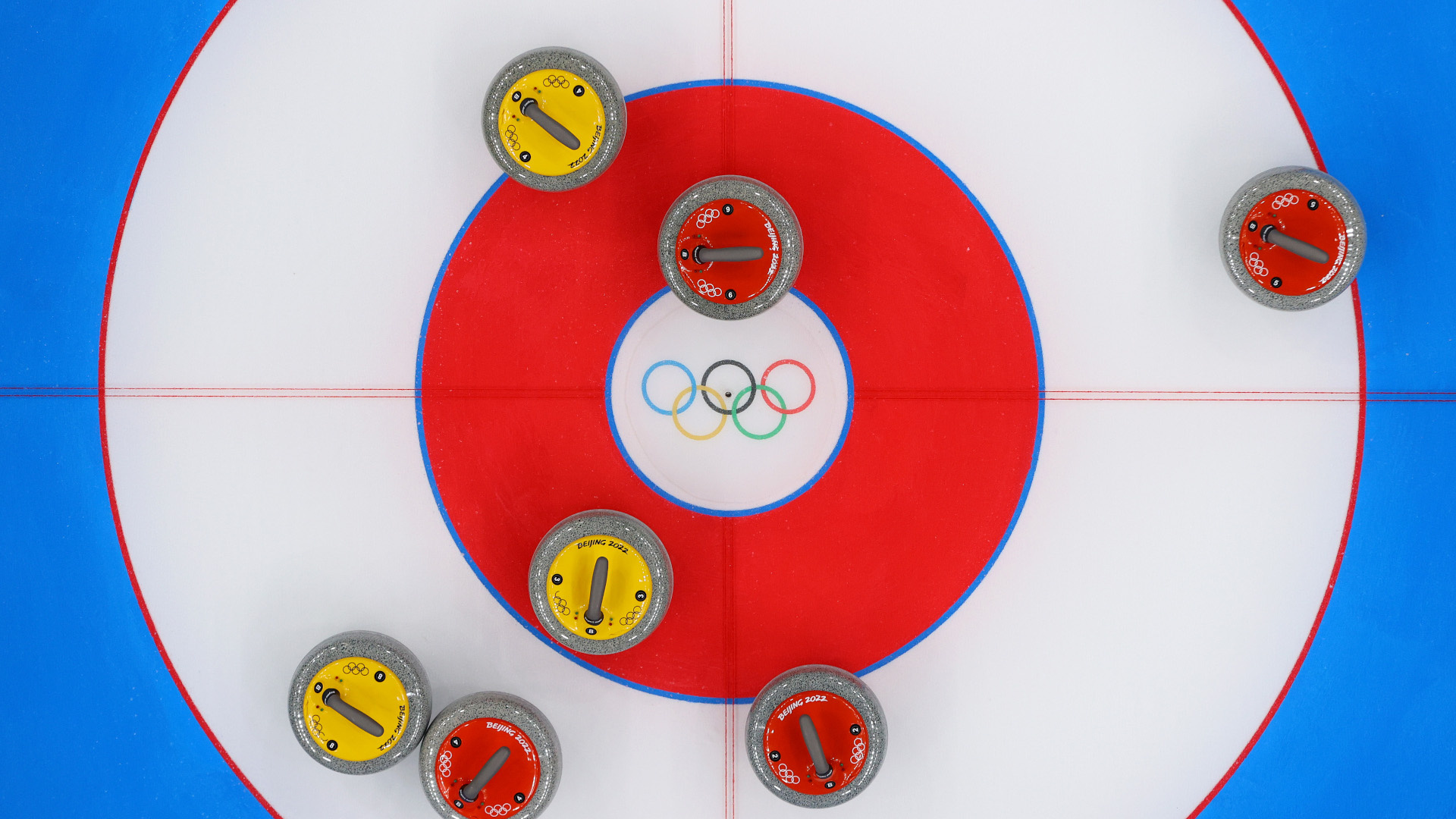 Curling: Official granite stones at the 2022 Beijing Winter Olympics, Competitive sport. 1920x1080 Full HD Wallpaper.