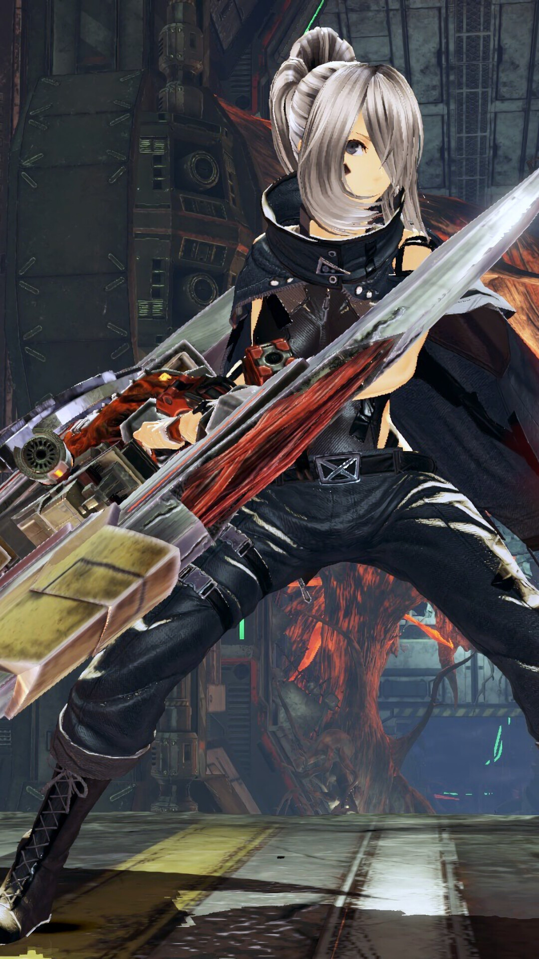 God Eater (Game): The series that depicts the battle between humanity and omnivorous monsters in a post-apocalyptic world. 1080x1920 Full HD Background.