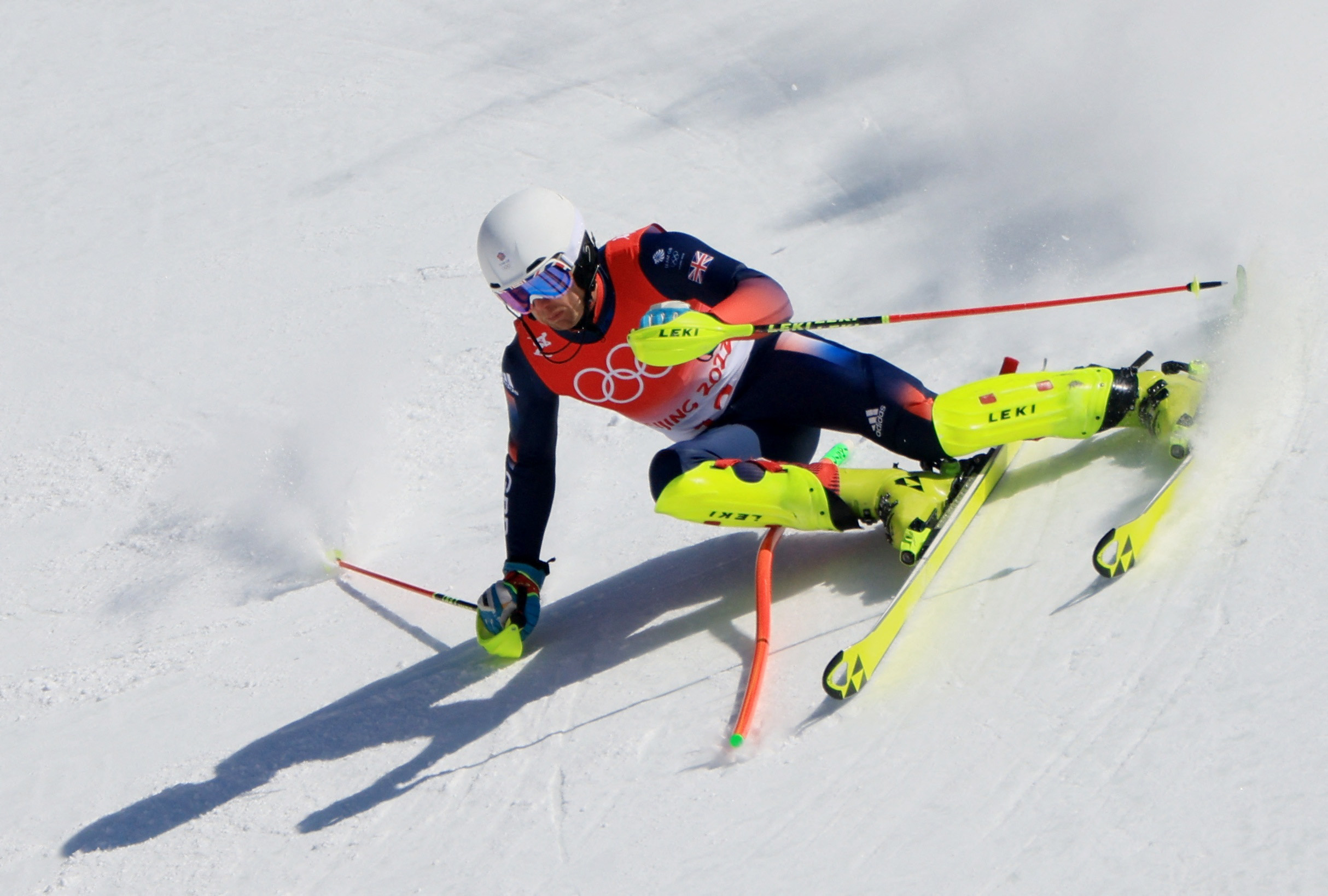 Alpine Skiing: Beijing 2022 Winter Olympics, Men's slalom, Dave Ryding, Extreme winter sports, Team GBR. 2430x1640 HD Background.