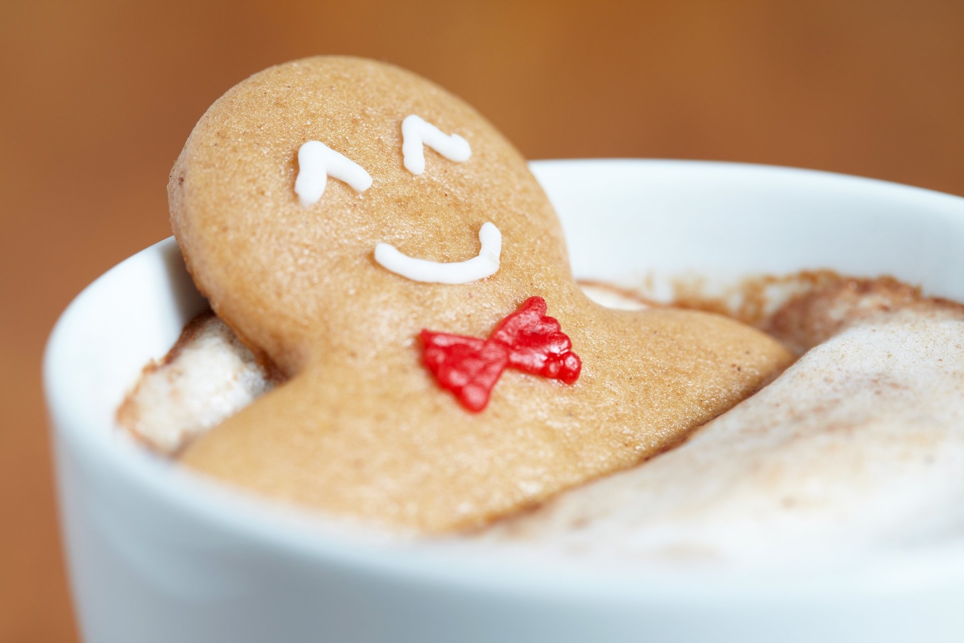 Gingerbread Man, Cozy holiday treat, Warm drink companion, Comforting flavors, 1920x1280 HD Desktop