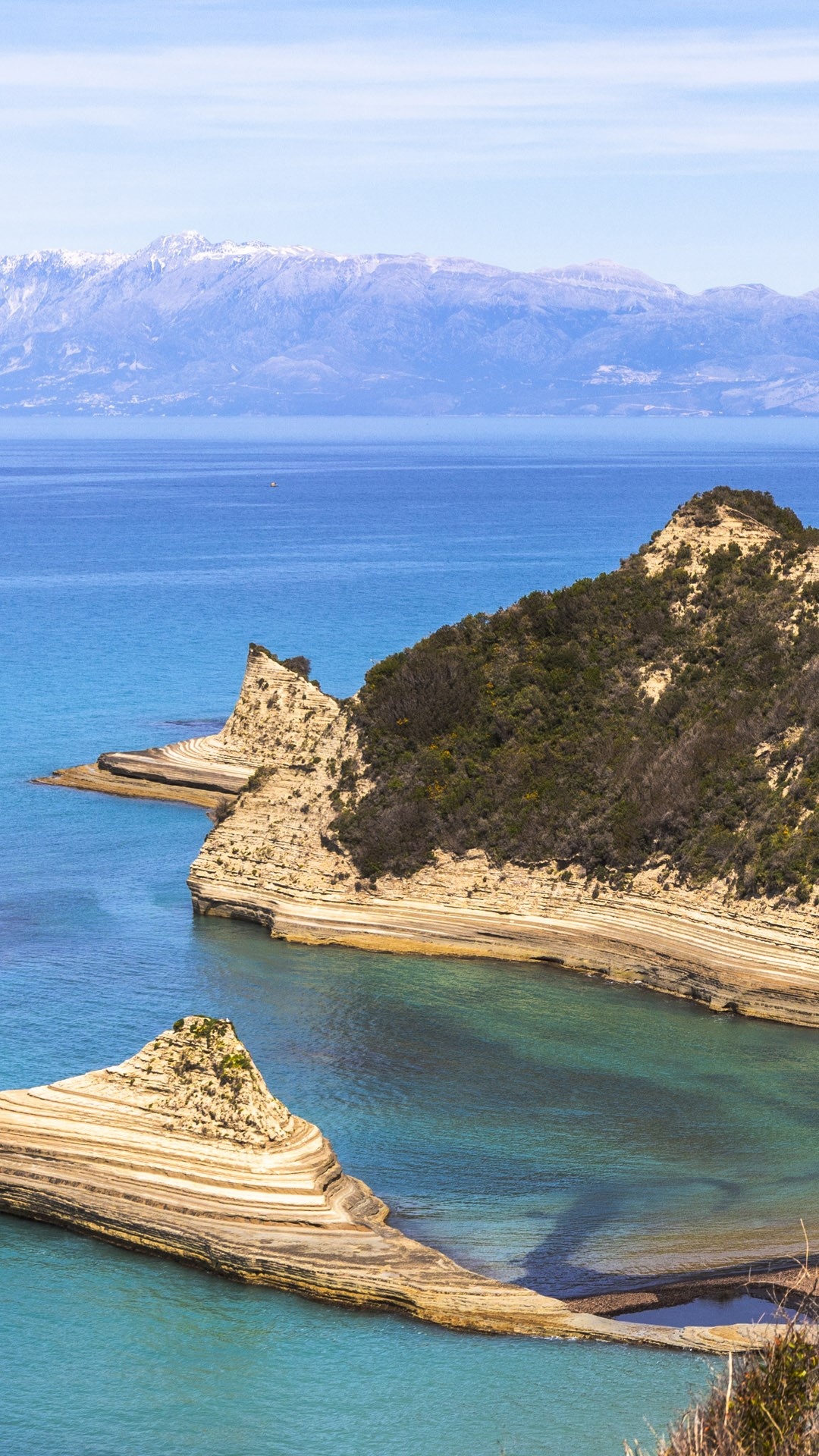 Kra drstis cape, Corfu island, Greece, Spotlight images, 1080x1920 Full HD Phone
