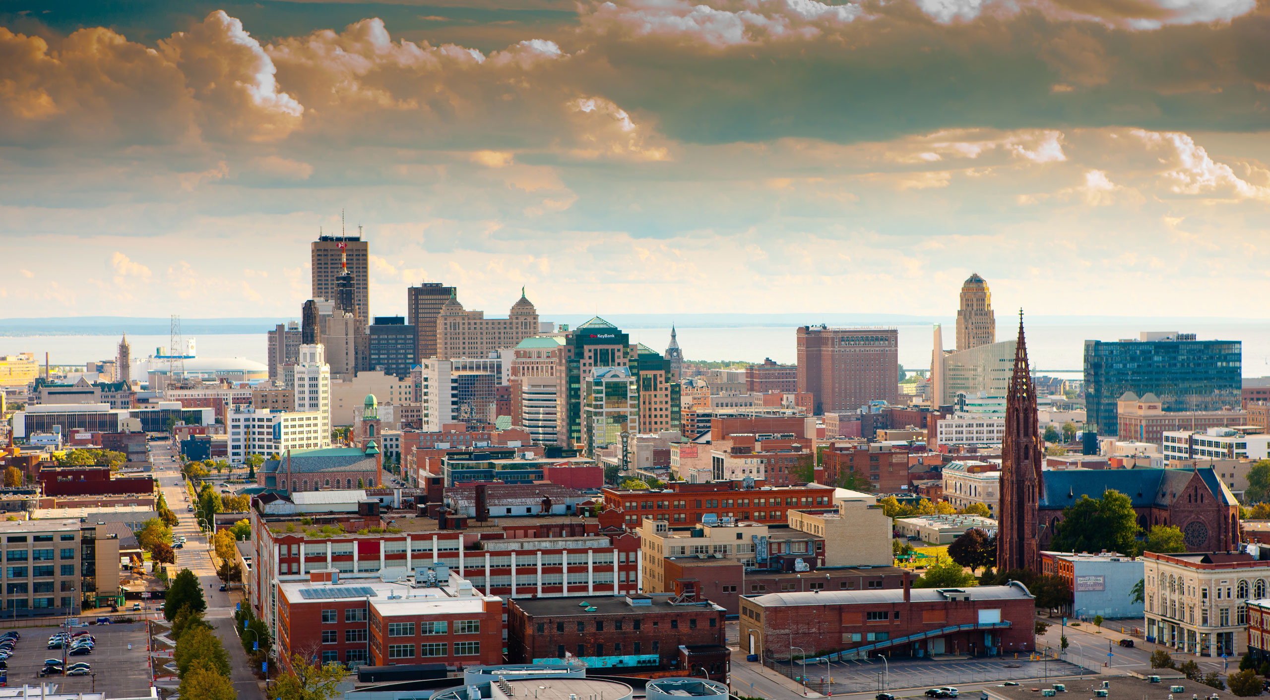 Buffalo Skyline, Travels, Buffalo cityscape, Urban growth, 2560x1420 HD Desktop