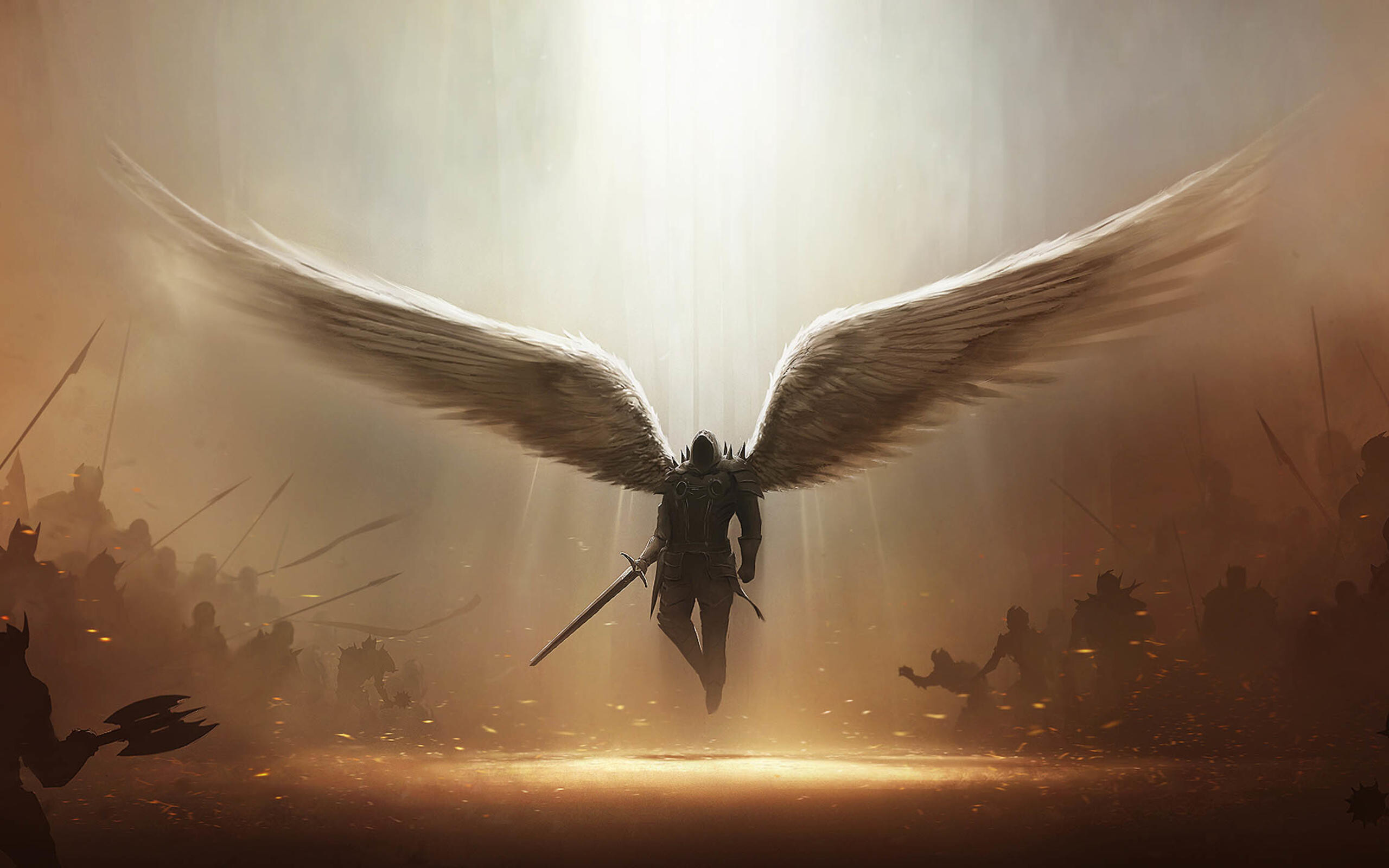 Diablo: Tyrael, A mortal angel, Supernatural creature, RPG. 2560x1600 HD Wallpaper.