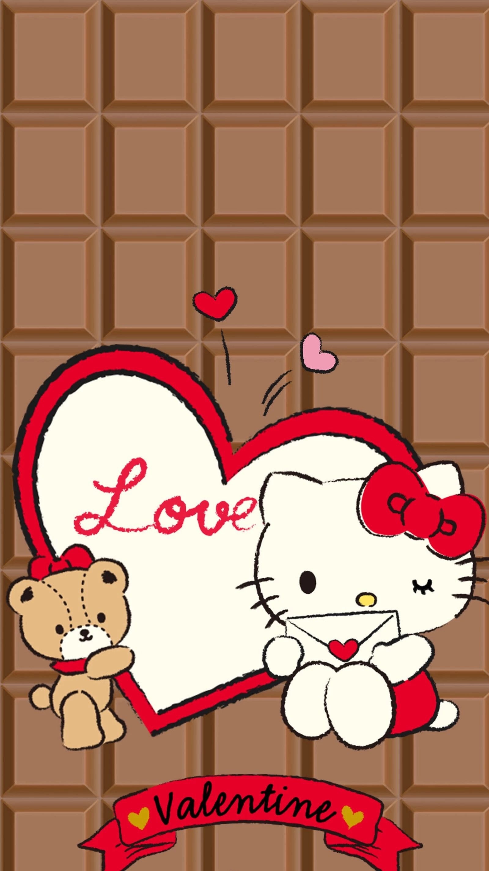 Chocolate bar, Hello Kitty Valentine's Day Wallpaper, 1600x2850 HD Handy