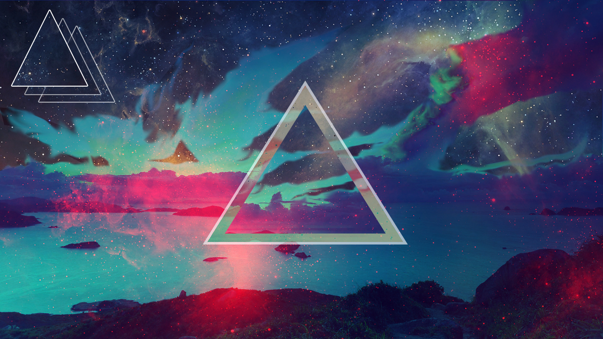Hipster triangle, geometric design, abstract art, indie culture, visual flavor, 1920x1080 Full HD Desktop