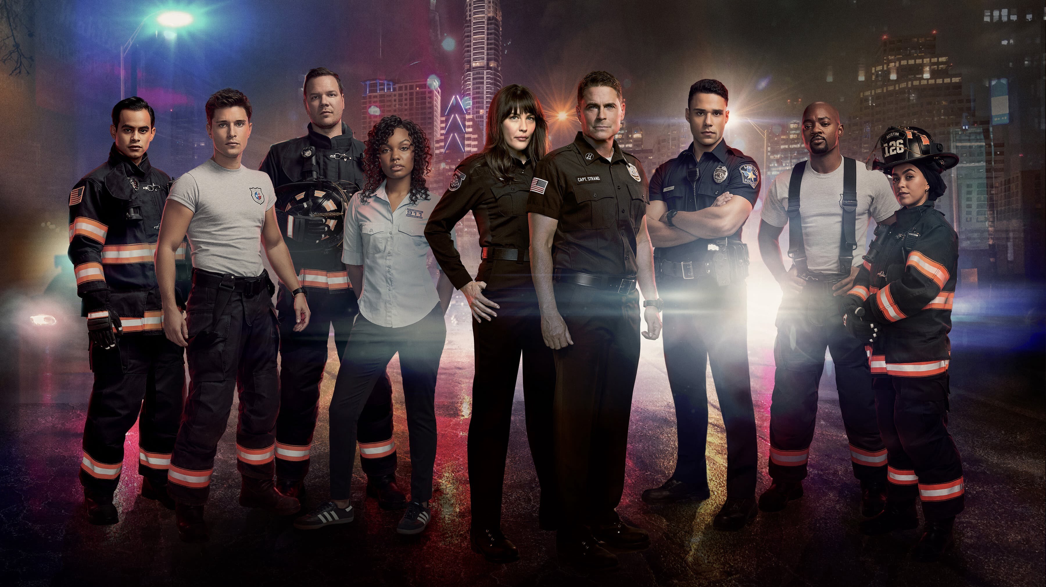 9-1-1: Lone Star (TV Series): TV Show's Cast, Television Series Focusing On The Fire, Police, And Ambulance Departments. 3600x2030 HD Background.