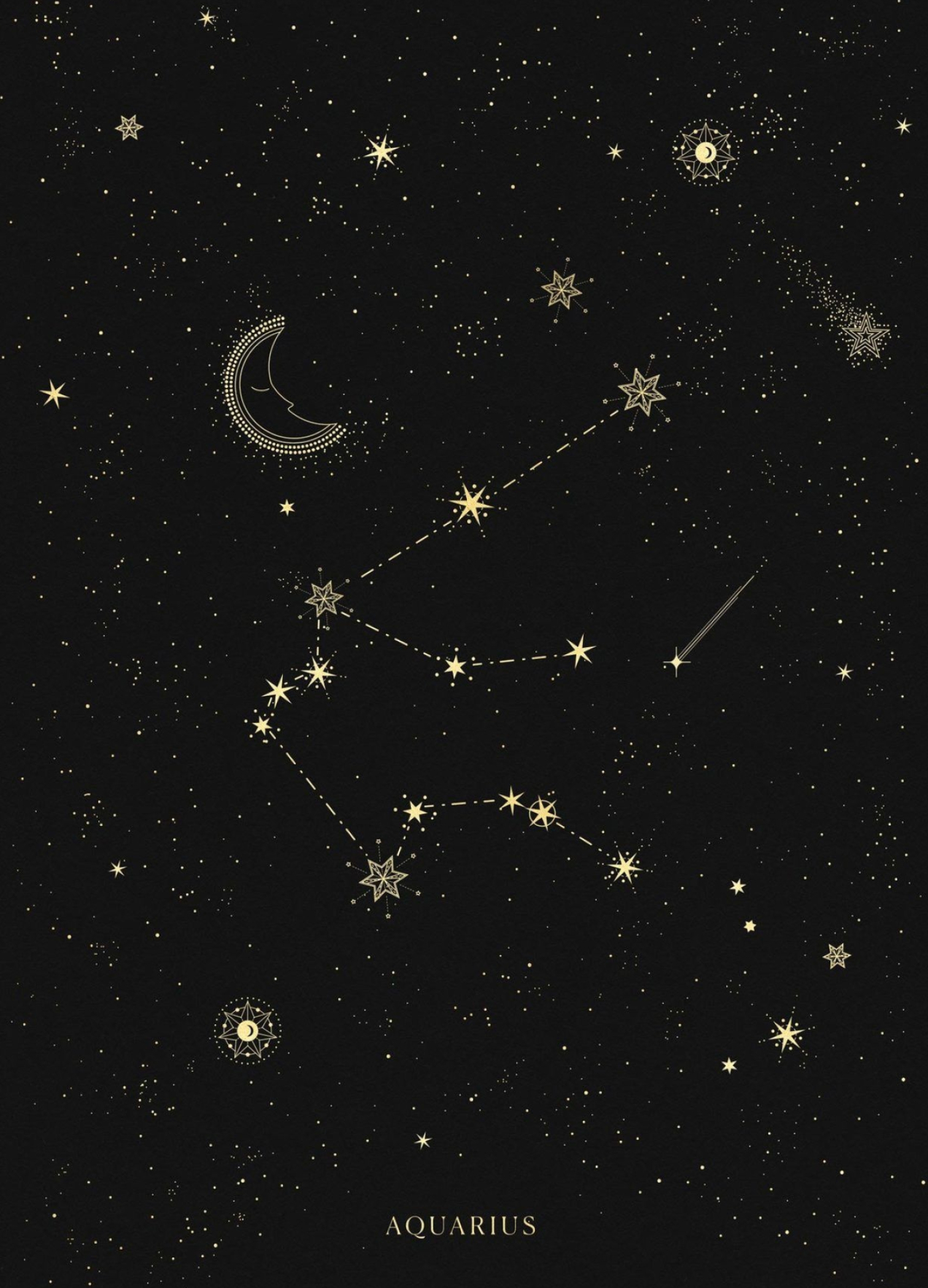 Aquarius Zodiac Sign, Constellation wallpapers, Celestial beauty, Starry night, 1520x2100 HD Phone