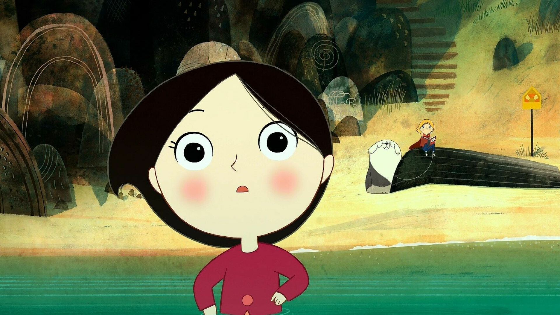 Song of the Sea: Saoirse, a girl who can turn into a seal, Irish animated movie. 1920x1080 Full HD Background.