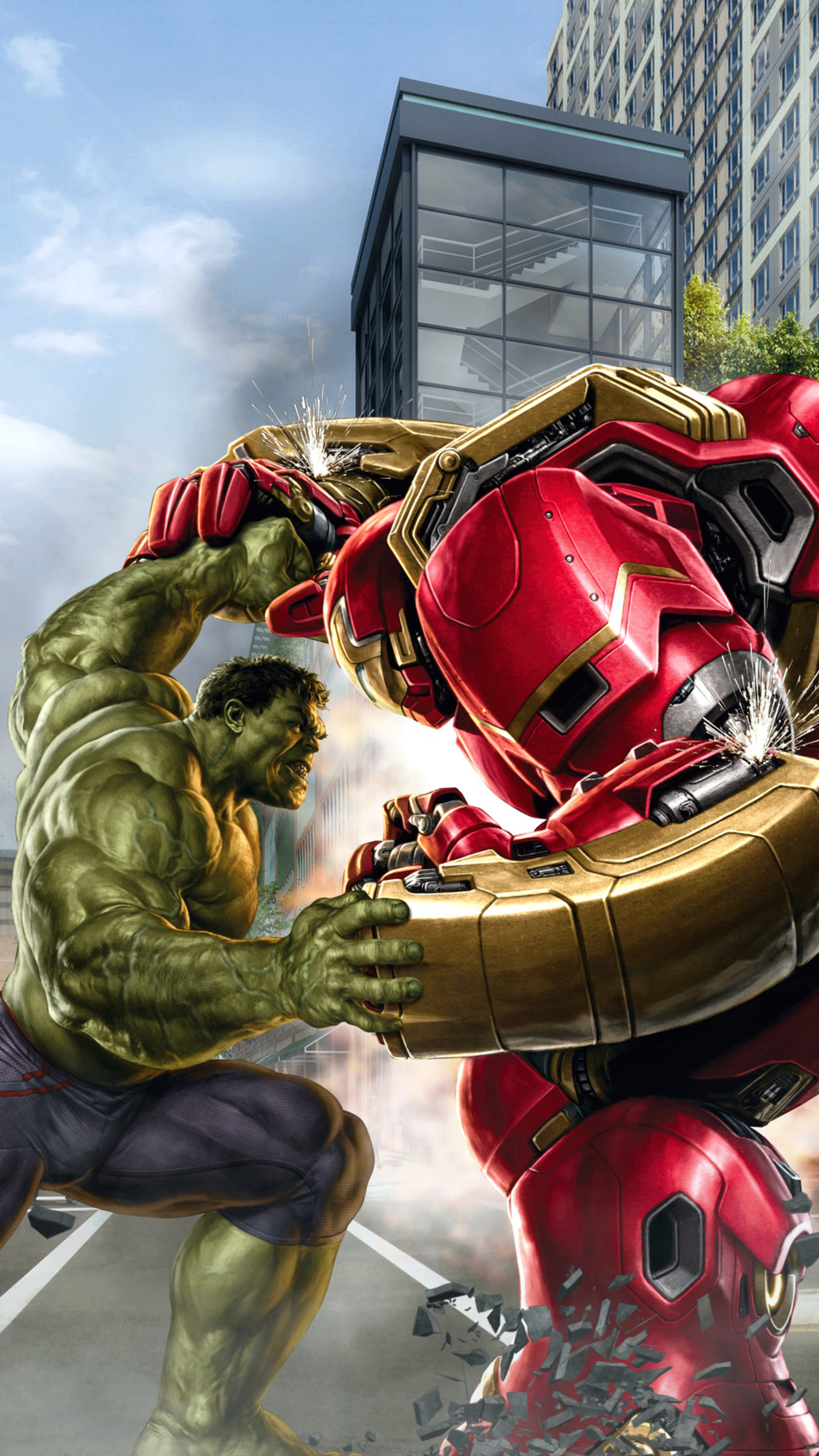 Hulk and Hulkbuster, Dynamic duo, Premium wallpapers, 4k images, 2160x3840 4K Handy