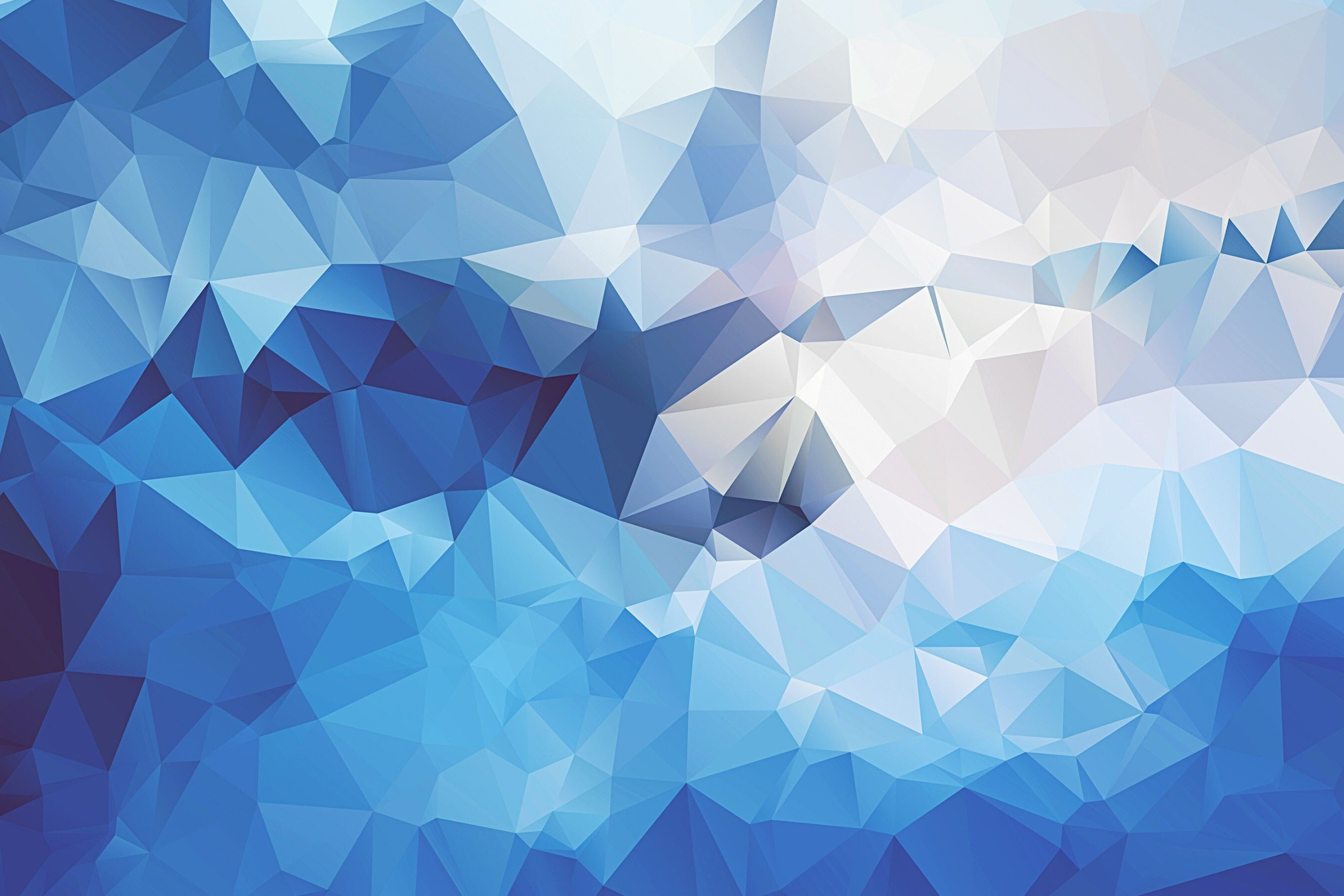 Geometric Abstract: Blue, Polygonal pattern, Triangle, Obtuse angles. 3000x2000 HD Background.
