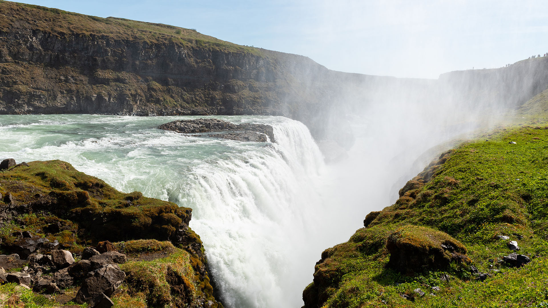 Gullfoss Waterfall, Iceland, Natural wonder, Magnificent beauty, 1920x1080 Full HD Desktop