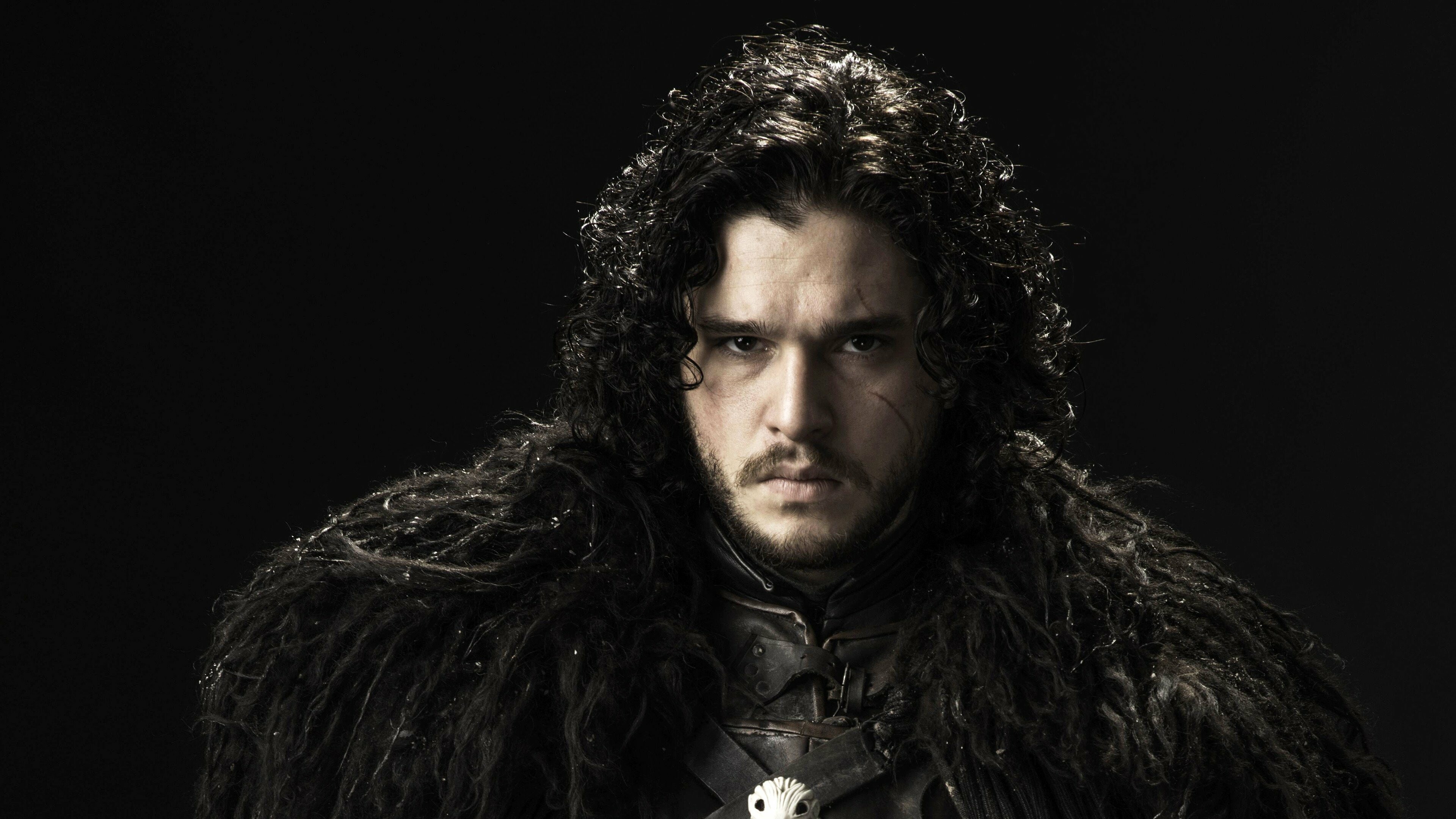 Game of Thrones: Jon Snow, portrayed by English actor Kit Harington. 3840x2160 4K Background.