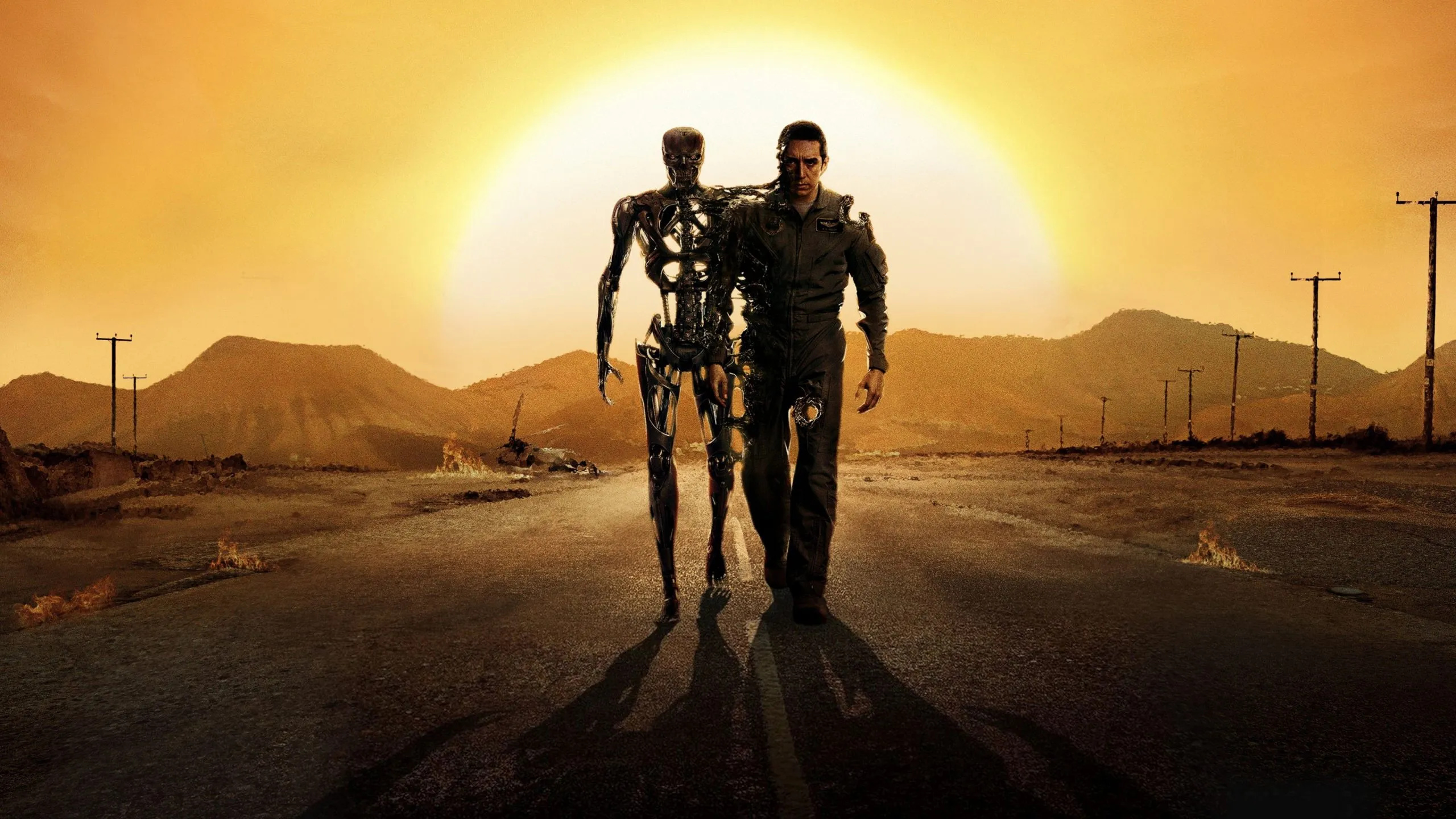 Terminator: Dark Fate: A cyborg, Gabriel Luna, sent after autoworker Dani Ramos and her family. 2560x1440 HD Wallpaper.