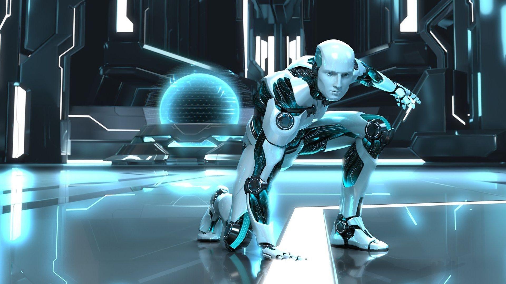 Robot: Programmable humanoid, Resembling human body in shape, Cybernetics. 1920x1080 Full HD Background.