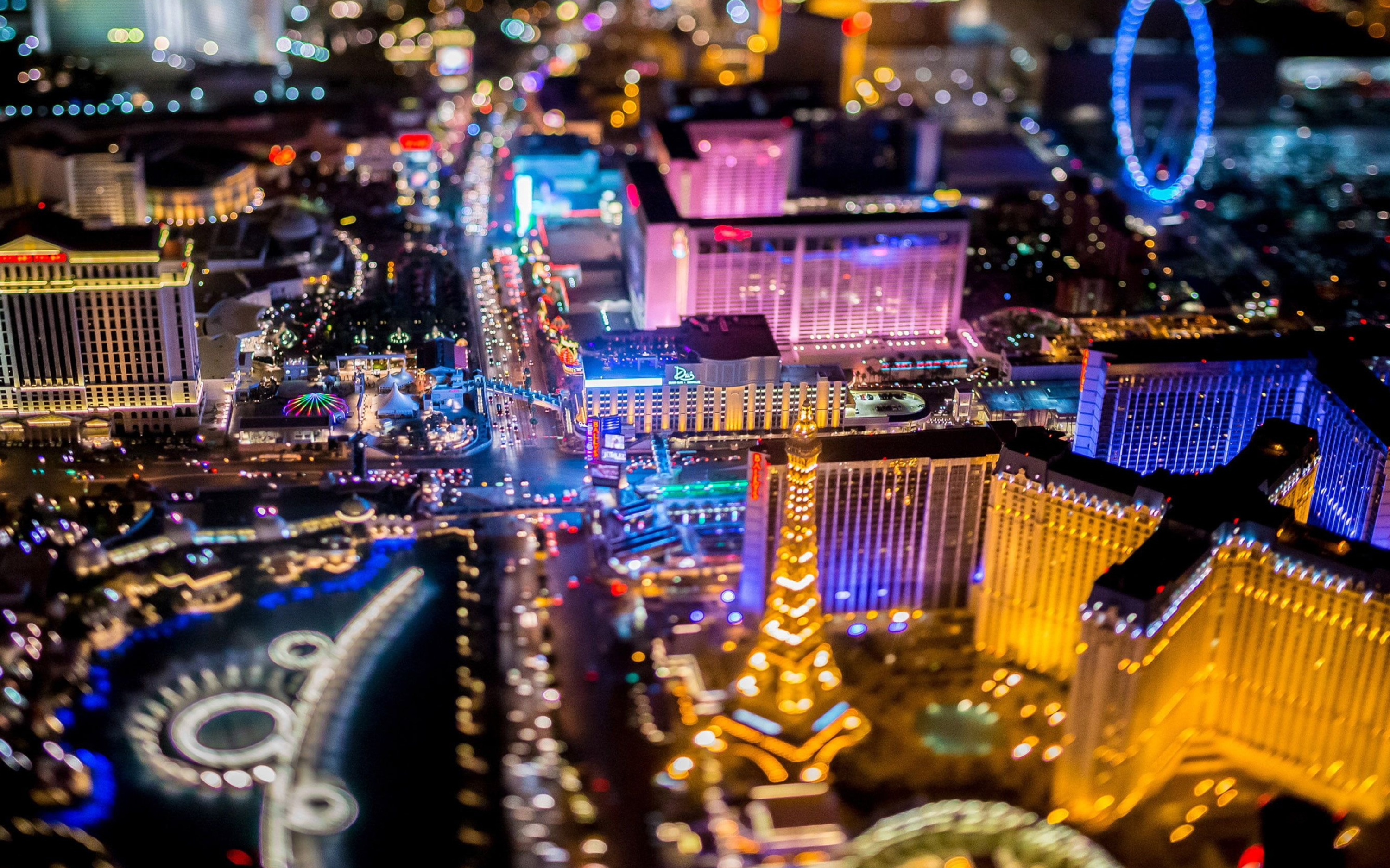 Las Vegas Strip, Night photography, Helicopter viewpoint, HD wallpaper, 3000x1880 HD Desktop