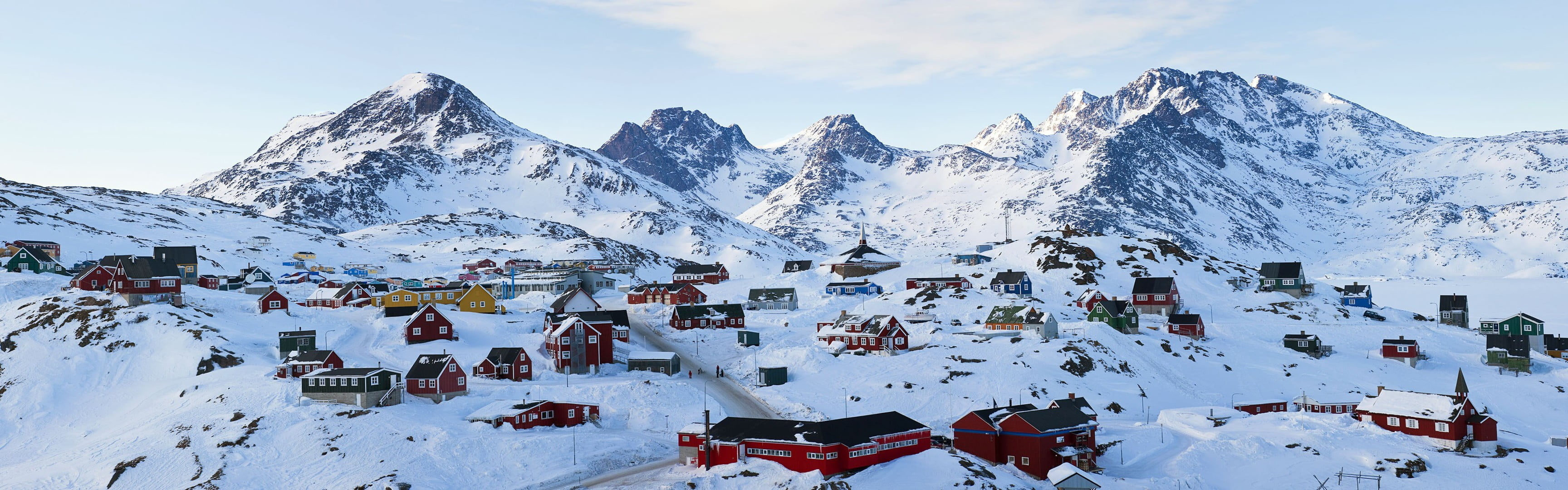 Nuuk, Greenland, Assorted house lot Greenland, 3460x1080 Dual Screen Desktop
