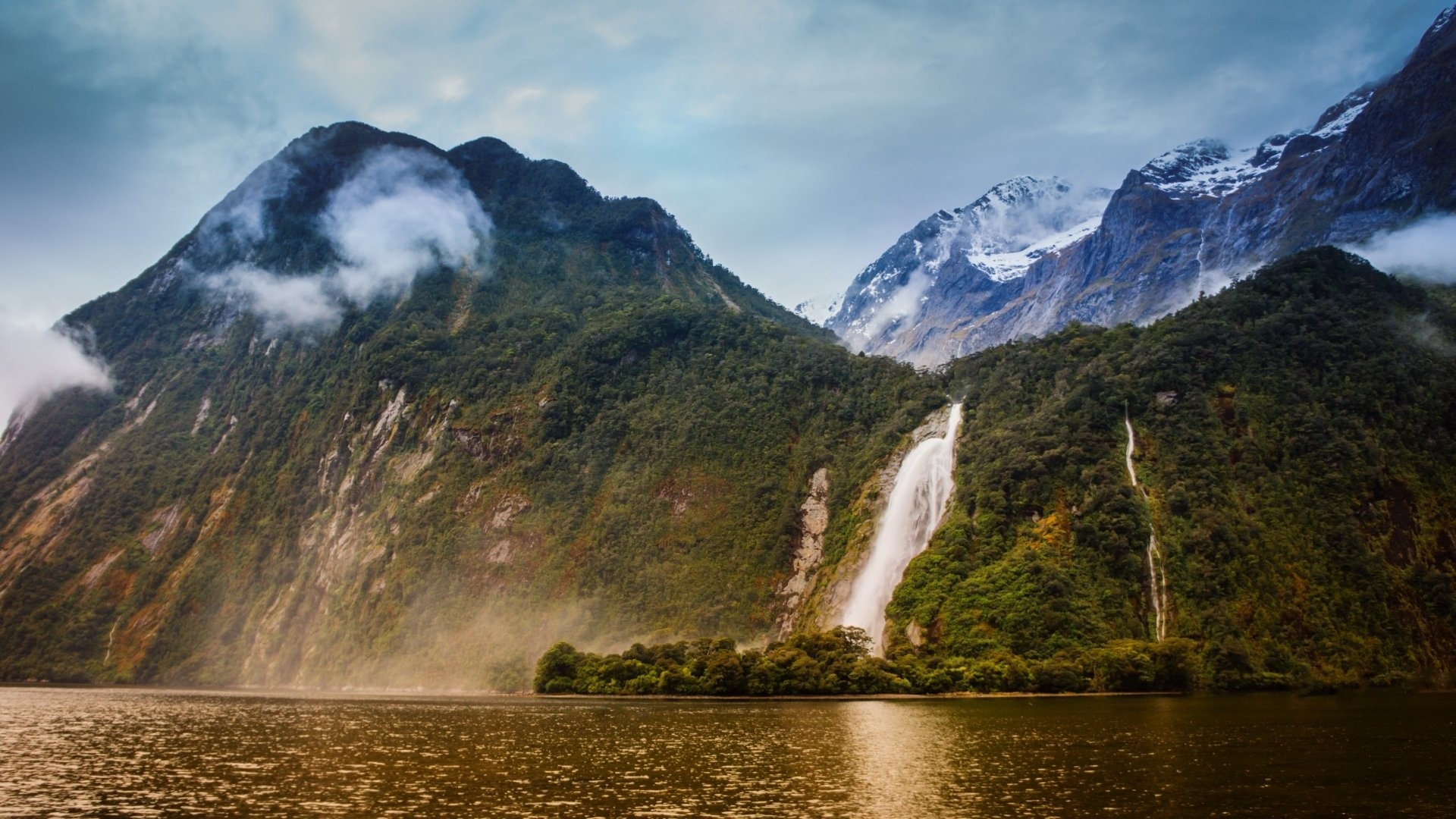Fiordland National Park, Breathtaking falls, Nature's wallpaper, Stunning backdrop, 1920x1080 Full HD Desktop