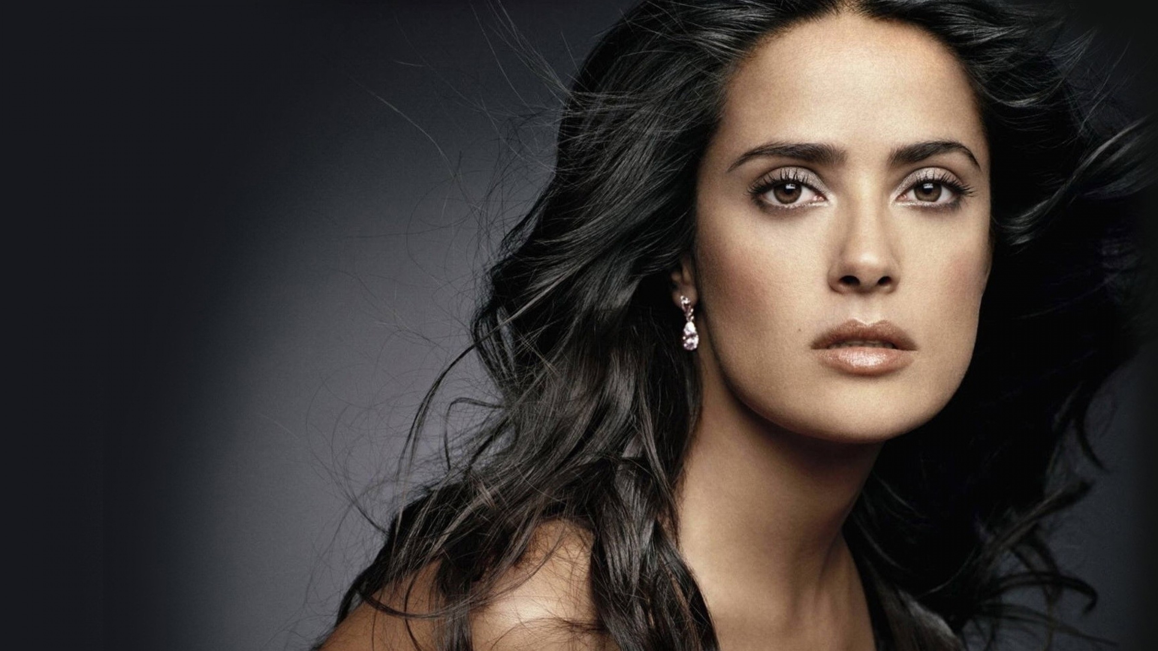 Salma Hayek: A Mexican and American actress and film producer. 3840x2160 4K Background.