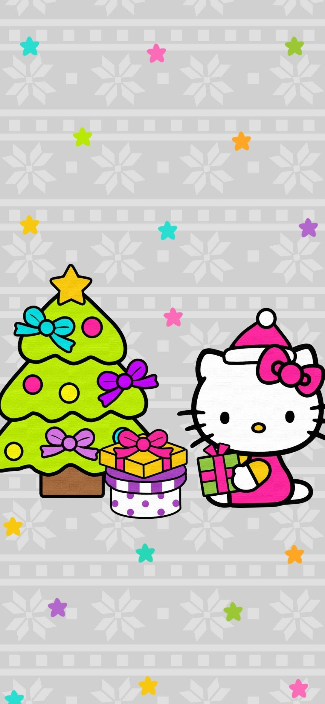 Christmas tree, Hello Kitty Christmas Wallpaper, 1130x2440 HD Handy