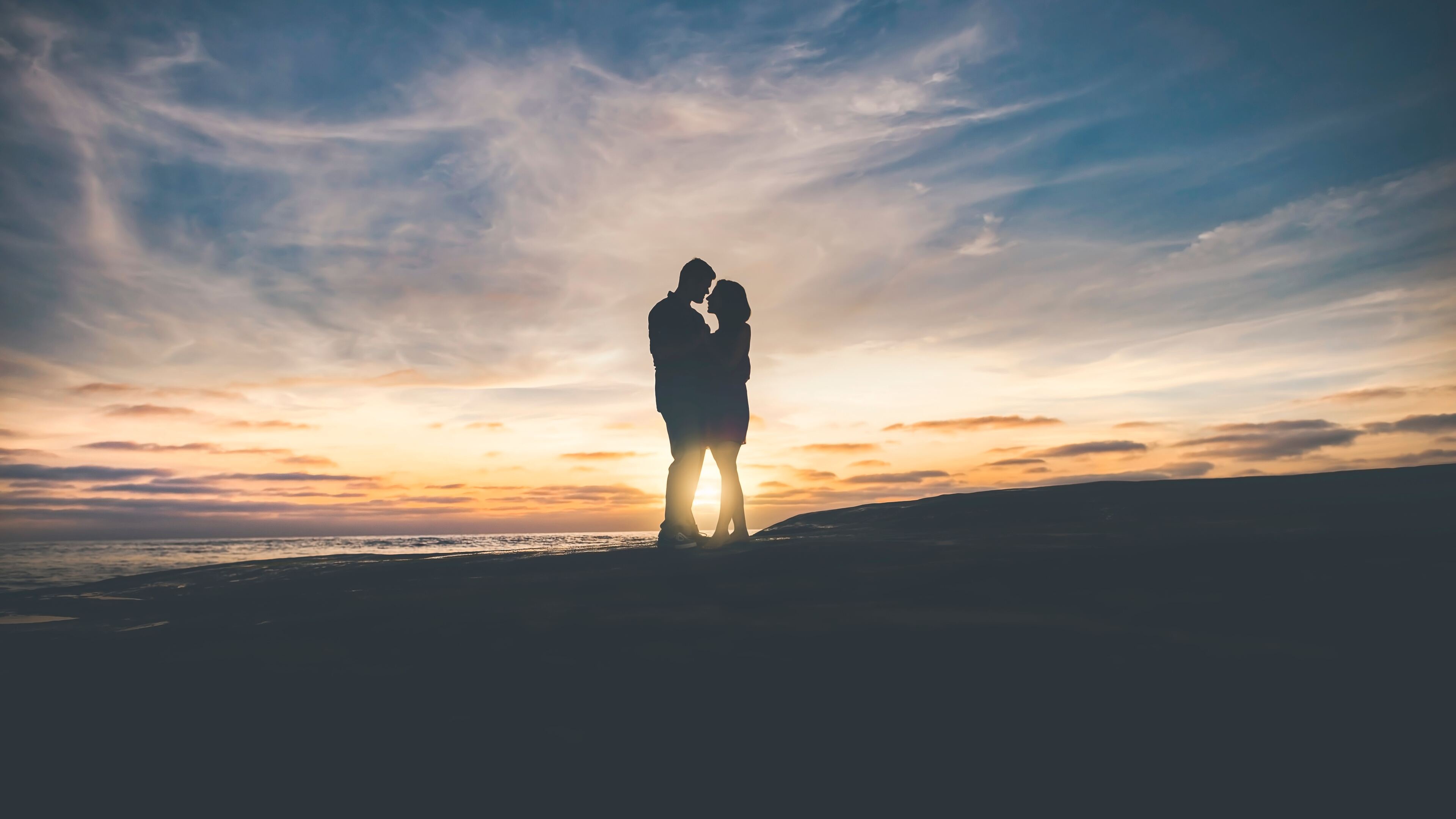 Love couple, Sunset, 4K wallpapers, Images, 3840x2160 4K Desktop