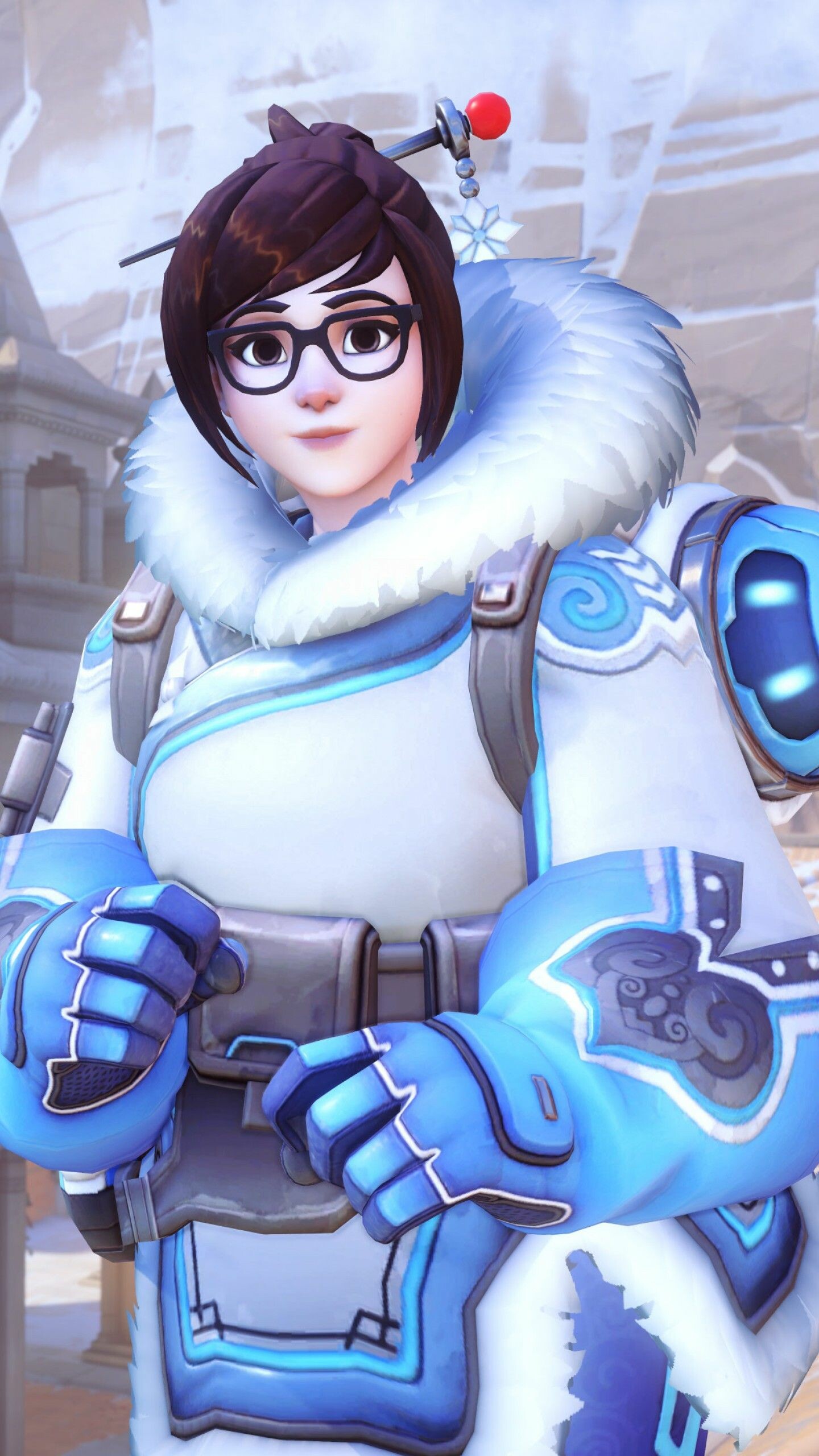 Overwatch: Mei, A scientist with an arsenal of weather-altering devices. 1440x2560 HD Background.