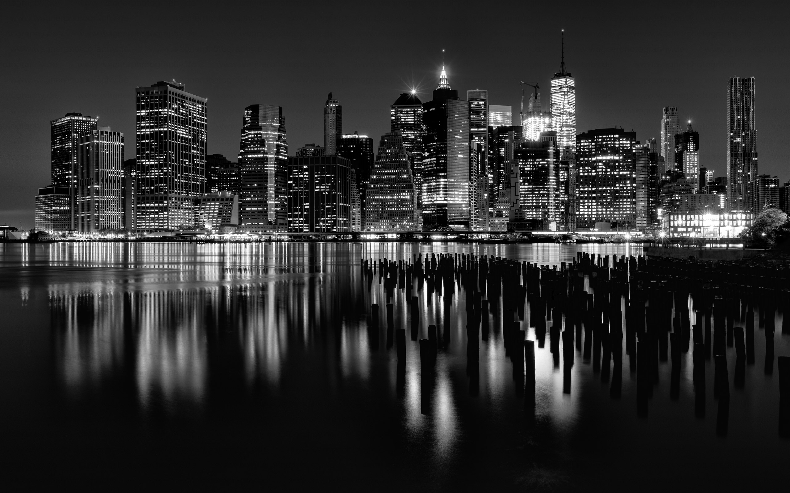 New York Black and White, Cityscape photography, Monochromatic city view, 2560x1600 HD Desktop