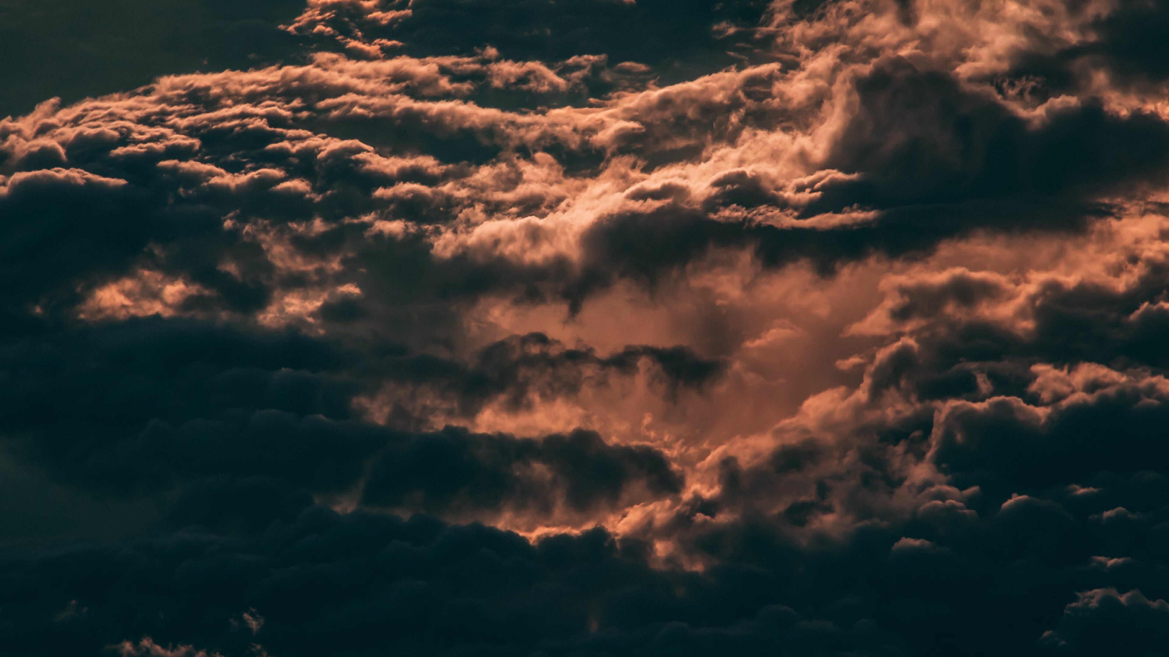 Clouds: Sky, Overcast, Skylight, Atmospheric phenomenon. 3840x2160 4K Wallpaper.