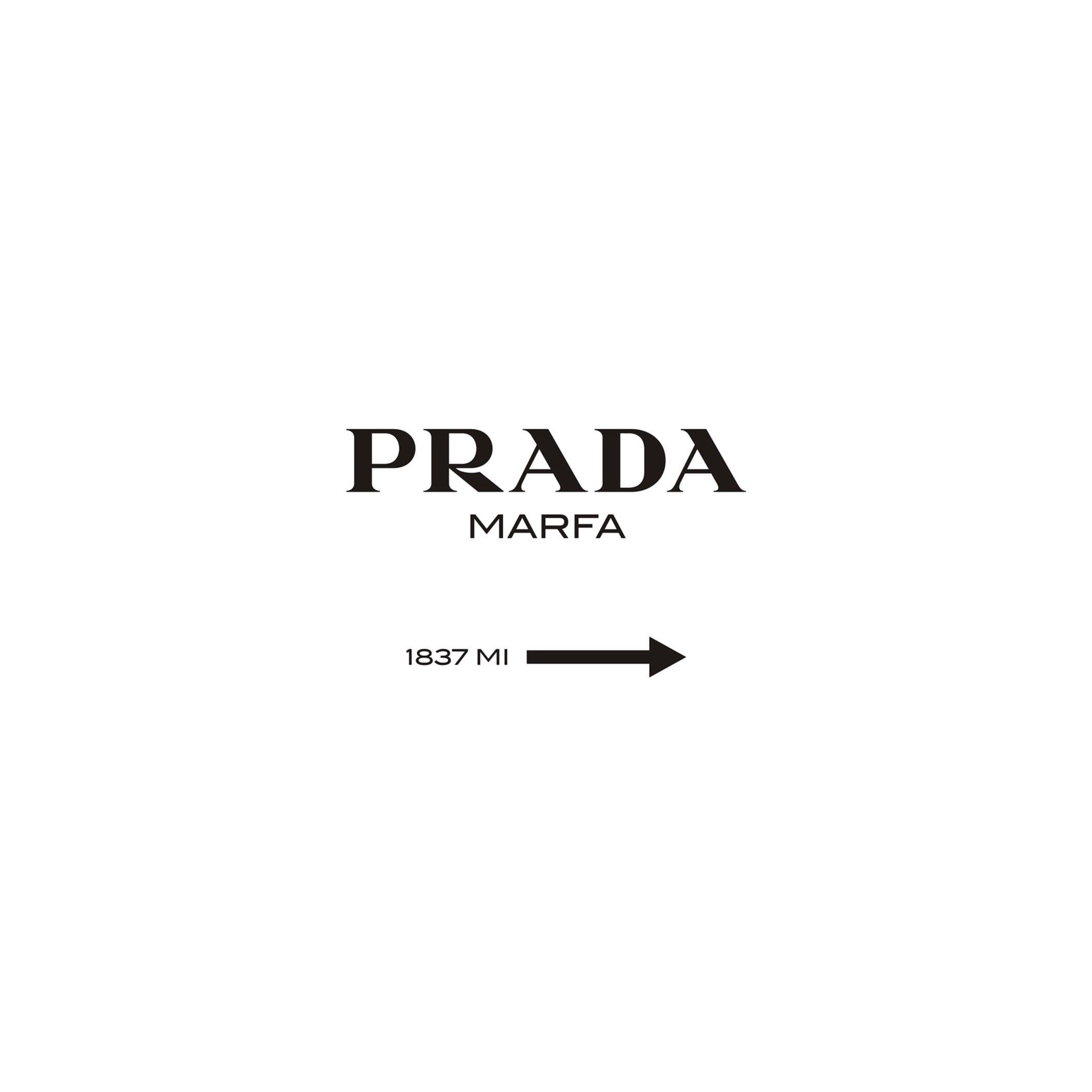 Prada: A permanent land art project by artists Elmgreen and Dragset, Logo. 2120x2120 HD Wallpaper.