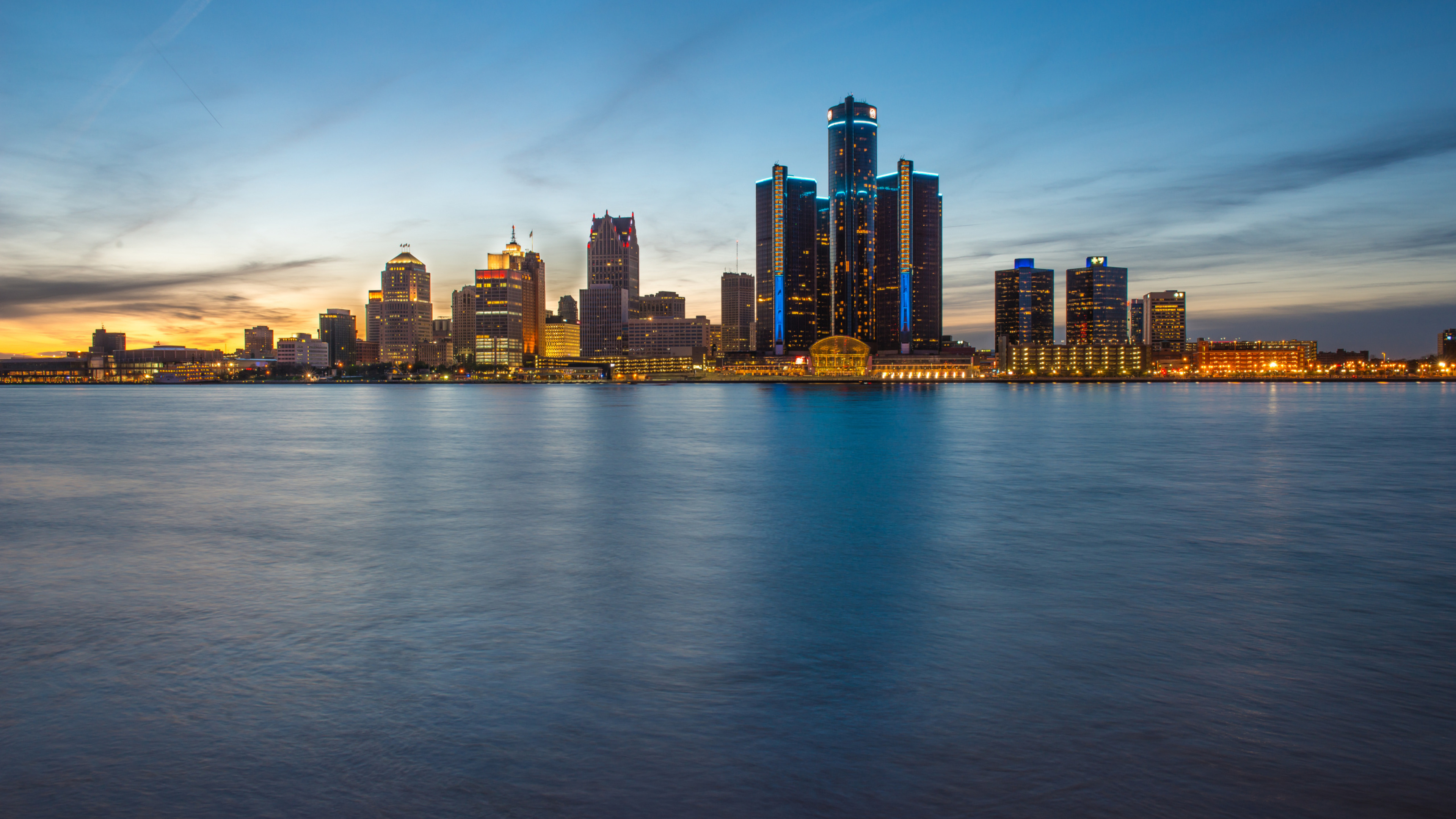 Detroit Skyline, Stunning cityscape, High-definition wallpaper, Majestic view, 3840x2160 4K Desktop