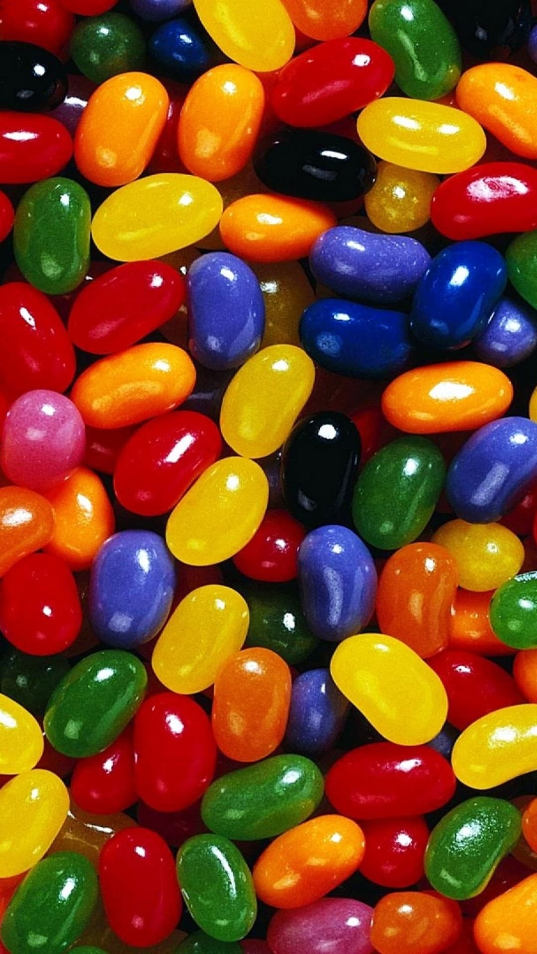Variety of jelly beans, Assorted flavors, Yummy candies, Fun and colorful, 1080x1920 Full HD Phone