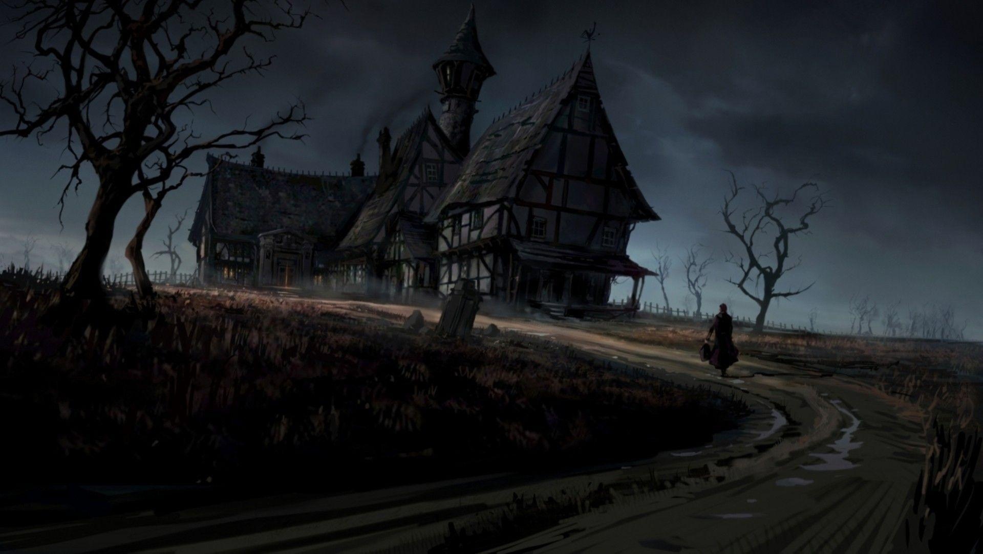Gothic Art: Art, An ominous house, Mystic place, Gothic house, Dark landscape. 1920x1090 HD Wallpaper.