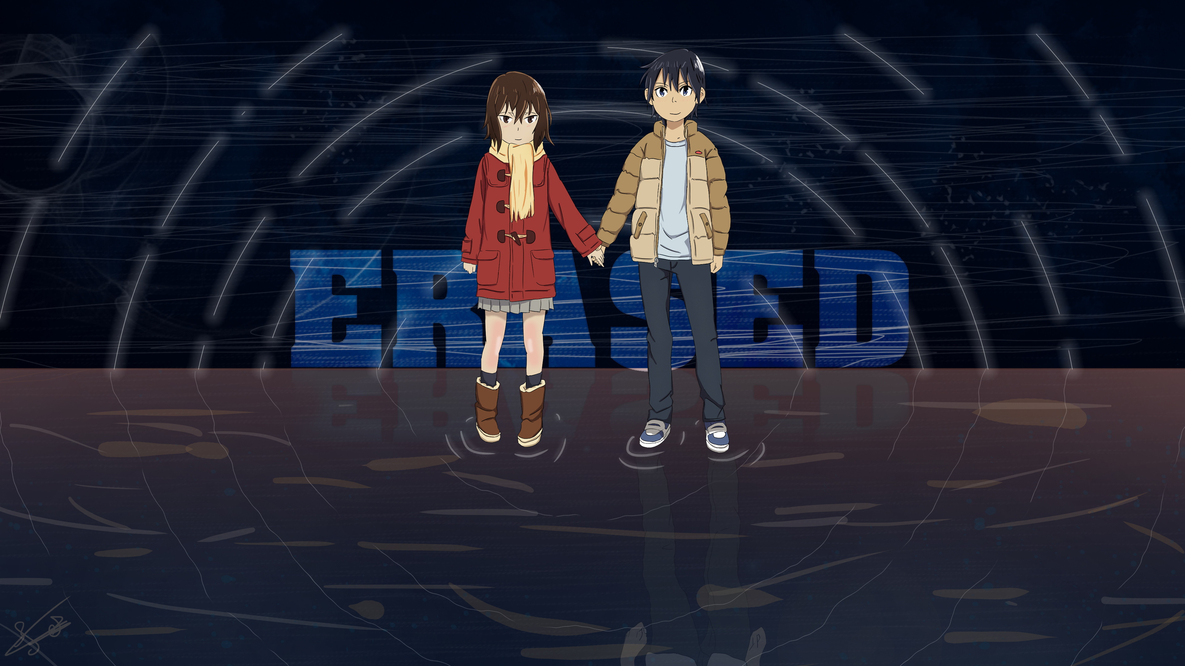 Erased anime, Satoru x Kayo, Heartwarming moments, Childhood memories, 3840x2160 4K Desktop