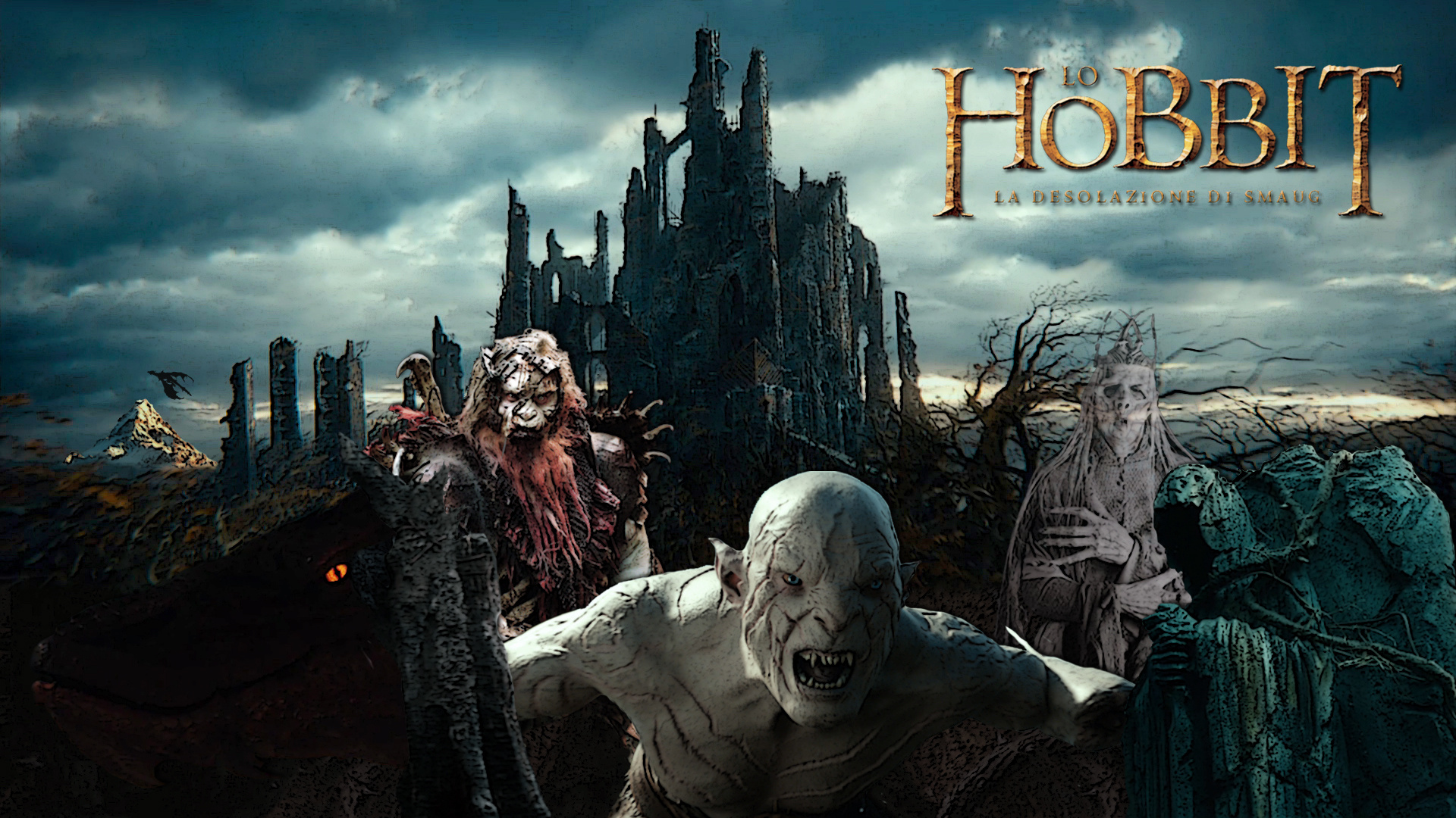 The Hobbit (Movie): Azog, An Orc-lord of the Third Age, Dol Guldur. 1920x1080 Full HD Wallpaper.