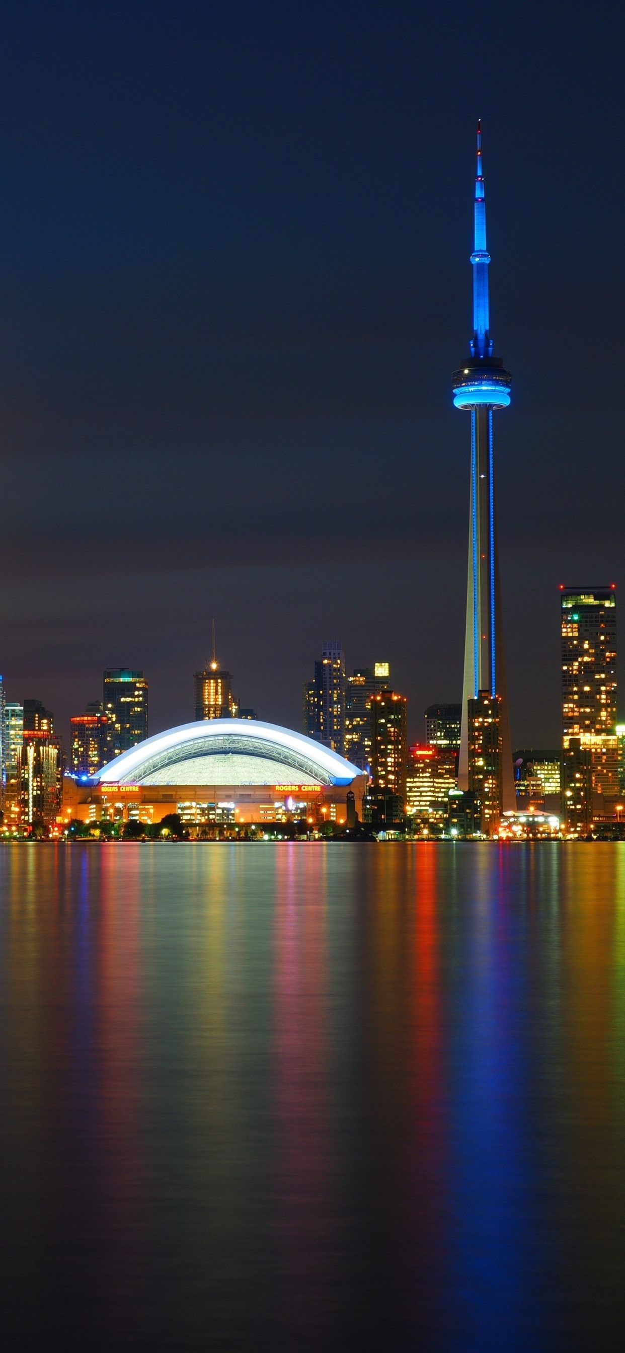 Toronto Skyline at Night, Canada wallpapers, Night skyline, Urban beauty, 1250x2690 HD Phone