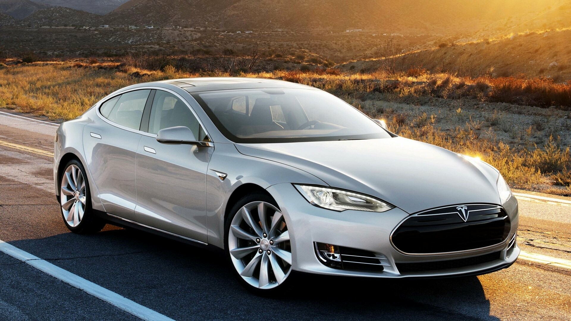 Tesla Model S: The American electric sedan, Debuted on June 22, 2012. 1920x1080 Full HD Wallpaper.