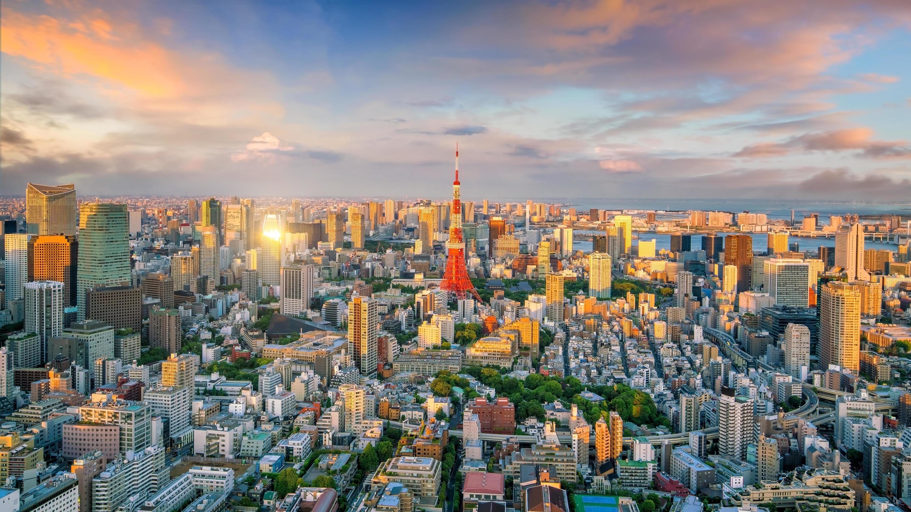 Tokyo Skyline, City skyline of Tokyo, Captivating stock photo, Iconic view, 3490x1960 HD Desktop