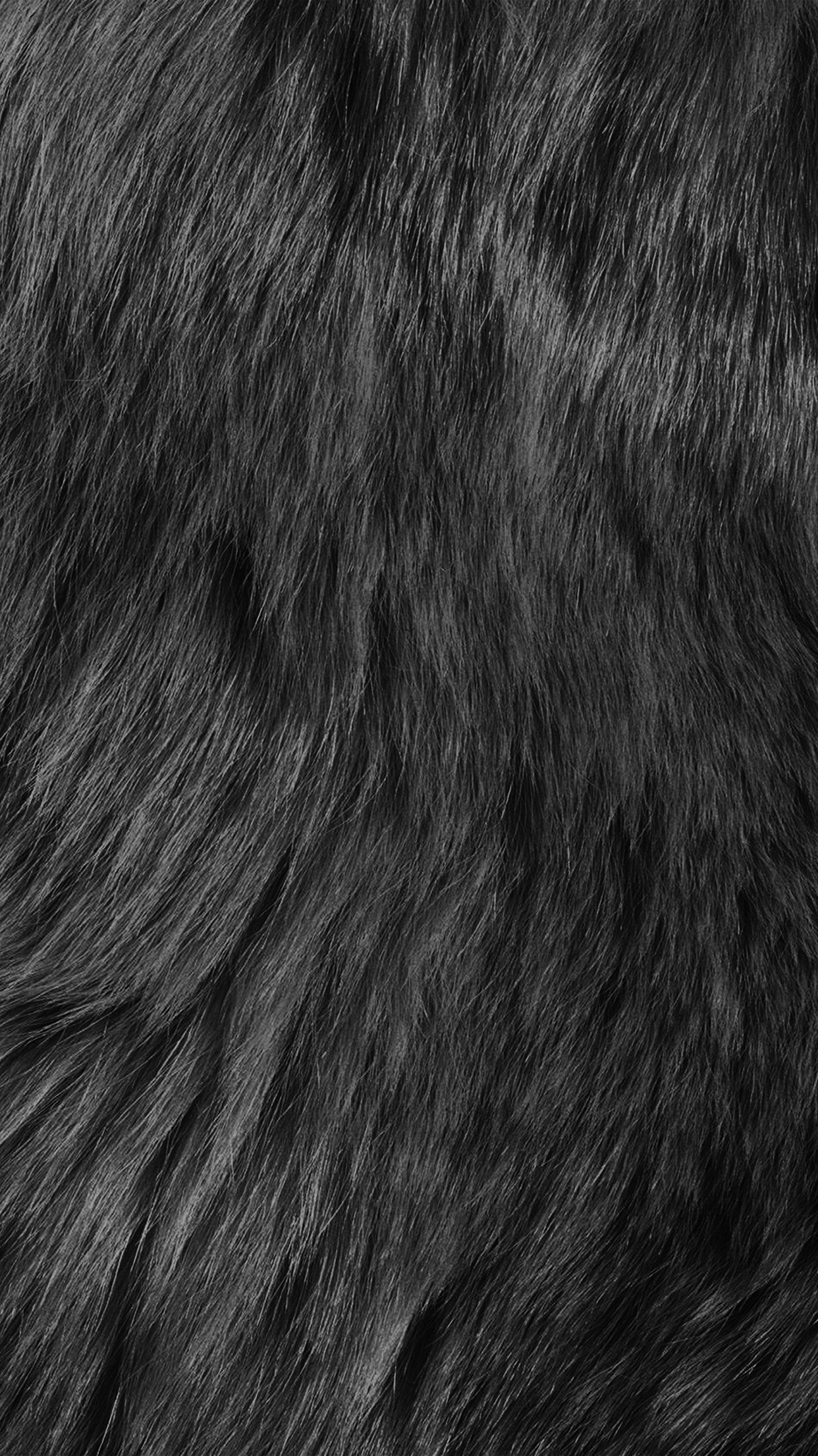 Black and white fur, Dark wallpaper, Patterned texture, Stylish design, 1250x2210 HD Phone