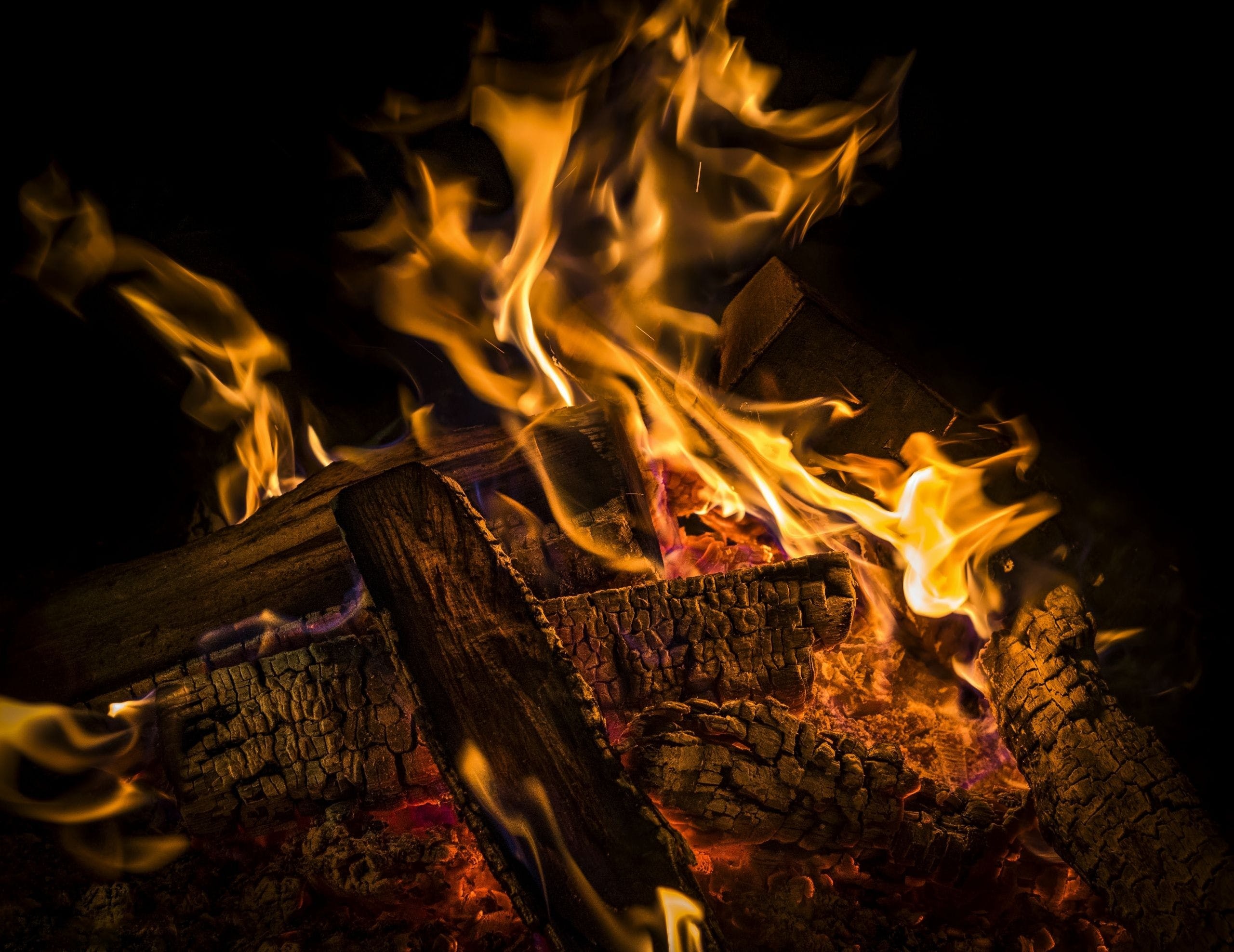 Fireplace: The visible effect of the process of combustion, Campfire. 2570x1980 HD Wallpaper.