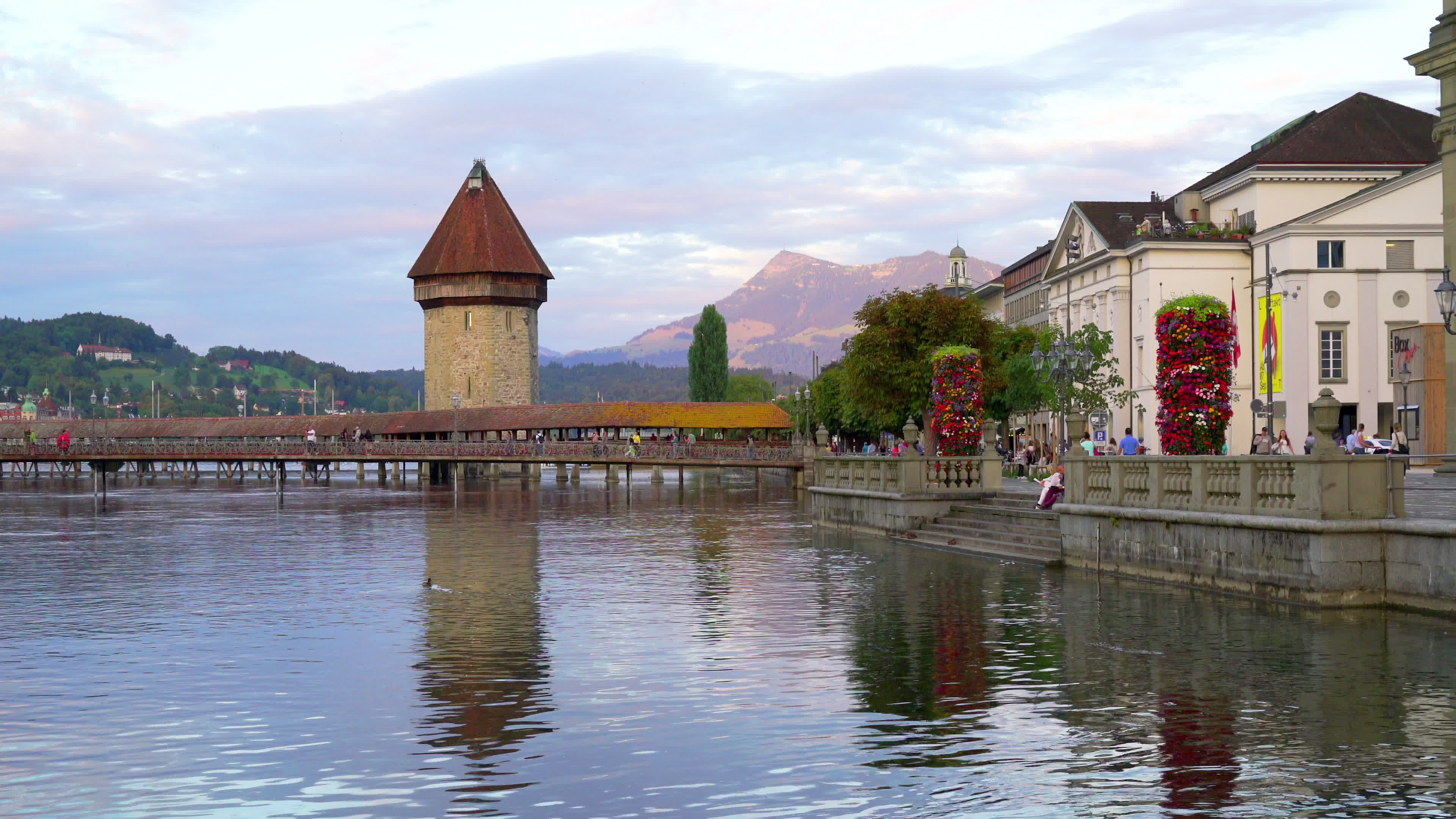 Lucern city, Lake in Switzerland, 3362432 stock video, Stock video, 3840x2160 4K Desktop