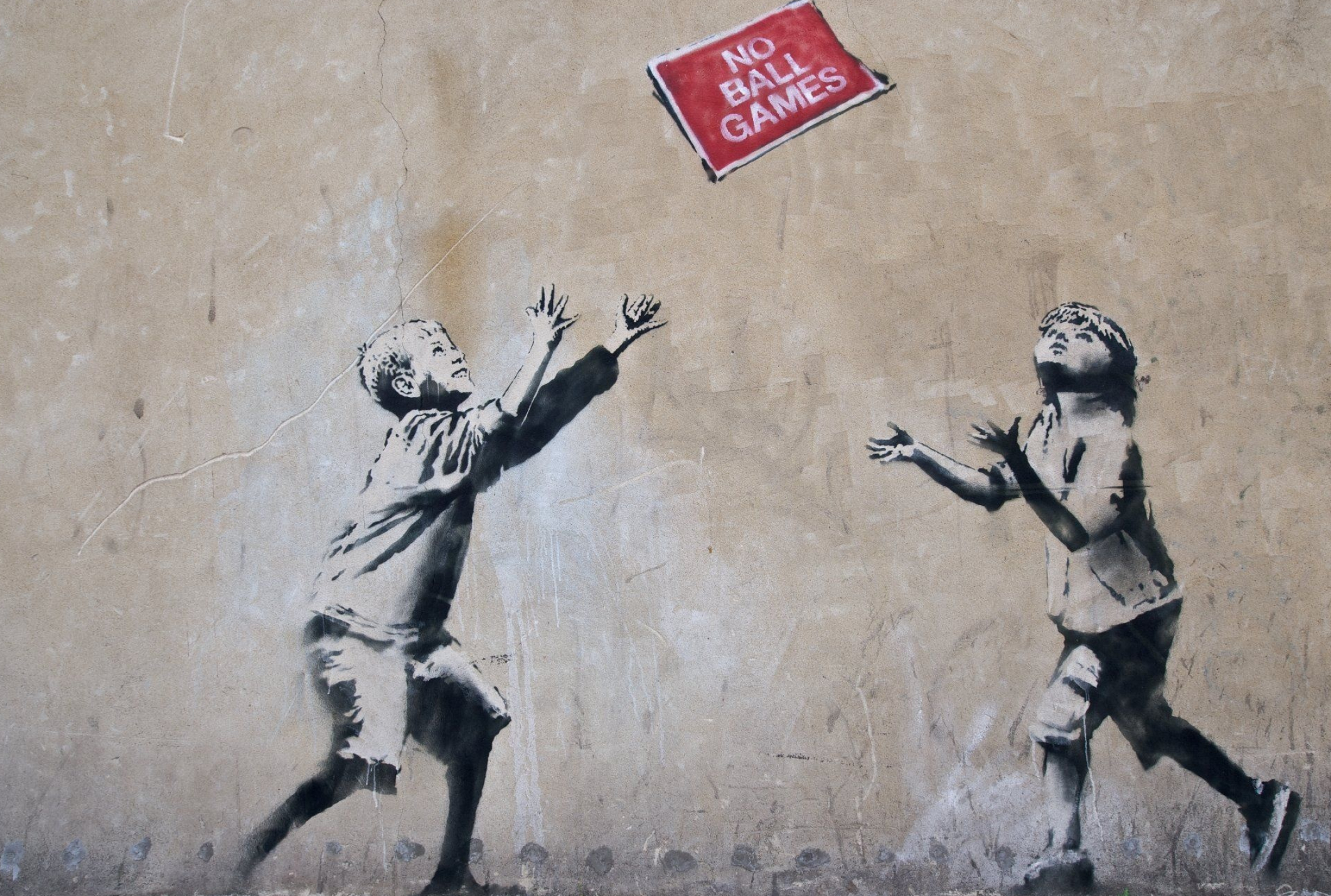 Banksy: No Ball Games, Artwork. 2130x1430 HD Wallpaper.