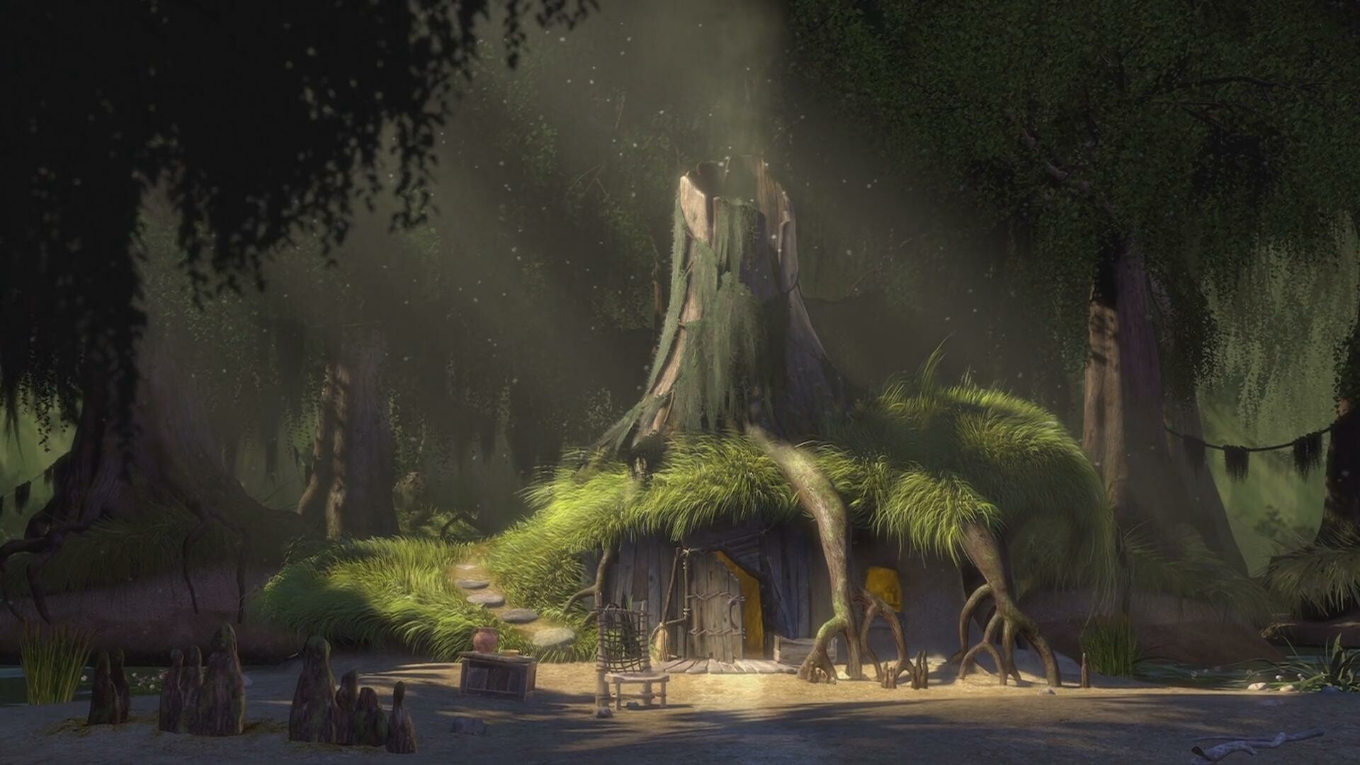 Shrek: Shrek's Swamp, Originally owned by Lord Farquaad as it was part of his kingdom. 1920x1080 Full HD Wallpaper.