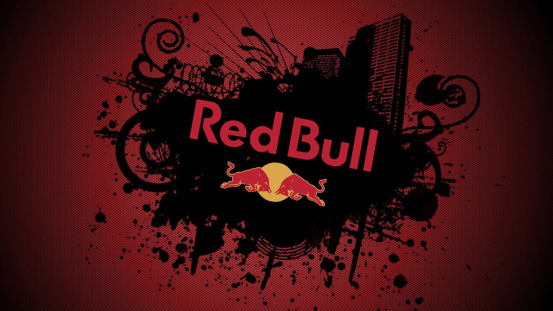 Red Bull Logo: A market leader, Energy drink, Tastes like carbonated cough syrup. 1920x1080 Full HD Background.