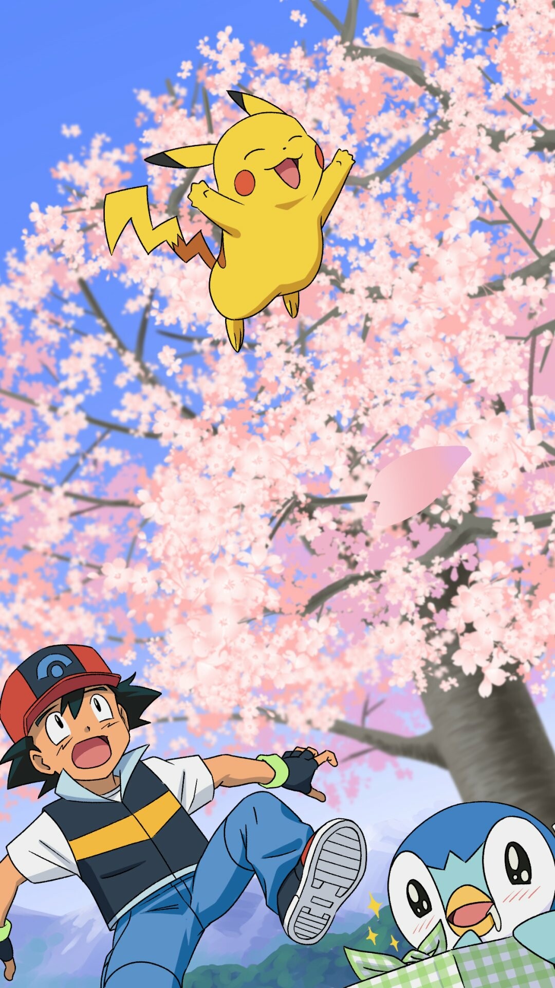 Pokemon (Anime): The series follows Ash Ketchum, a young trainer of fictional creatures. 1080x1920 Full HD Wallpaper.