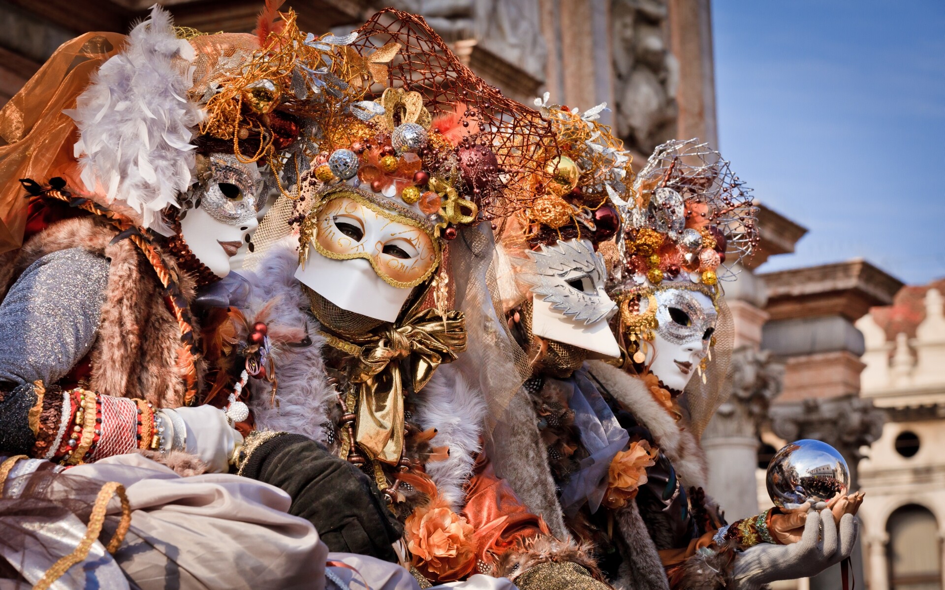 Carnival: One of the biggest celebrations in Italy, Elaborate costumes and masks. 1920x1200 HD Wallpaper.