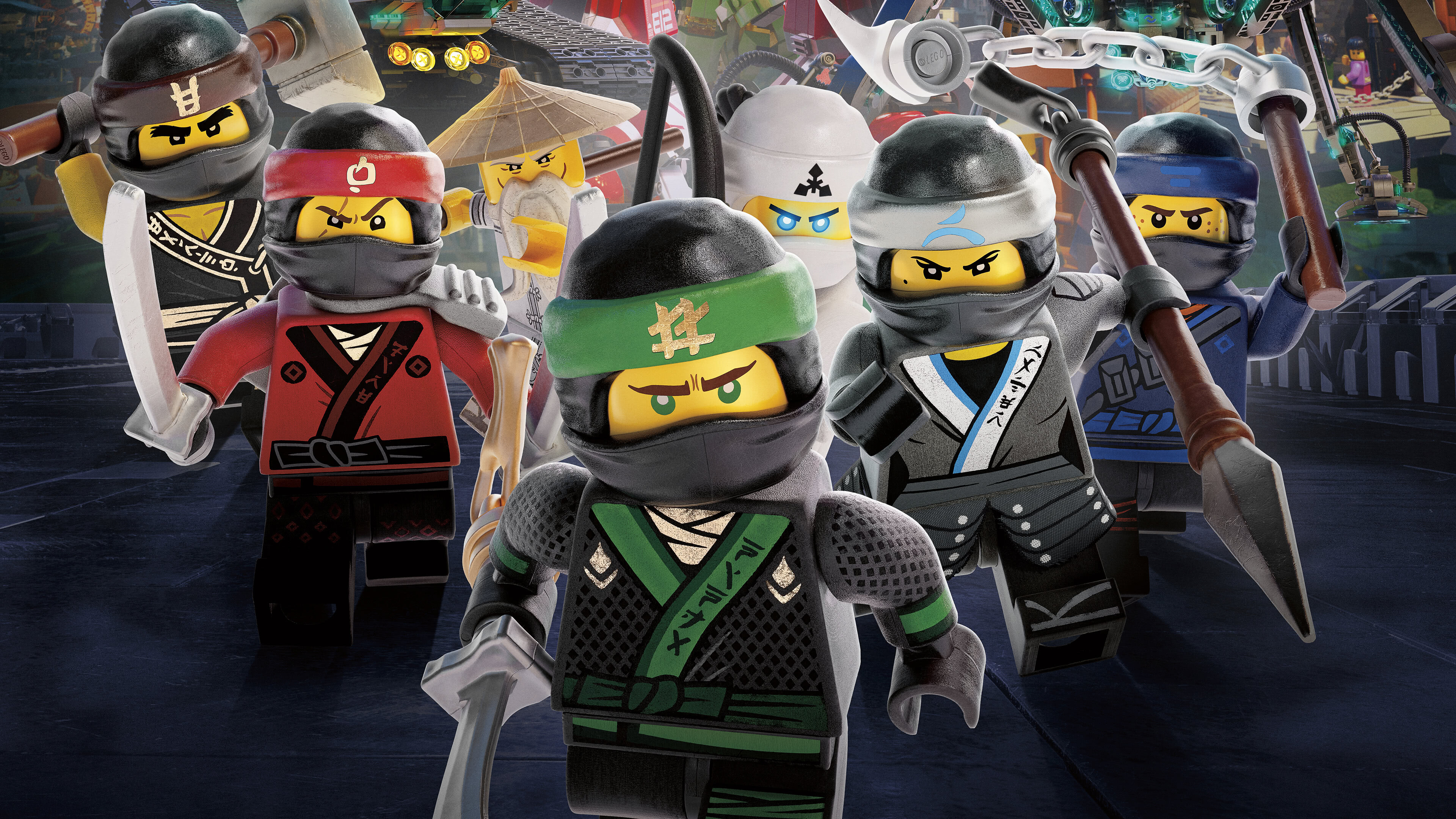 Lego: Ninjago Masters Of Spinjitzu, Offers a wide range of minifigures. 3840x2160 4K Background.