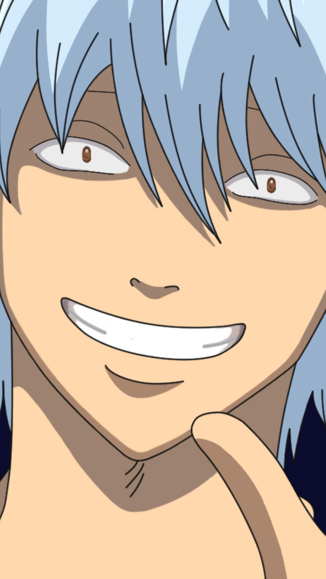 Gintama (TV Series): Sakata Gintoki, Silvery-blue hair in a perpetually messy state, Anime character. 1080x1920 Full HD Background.