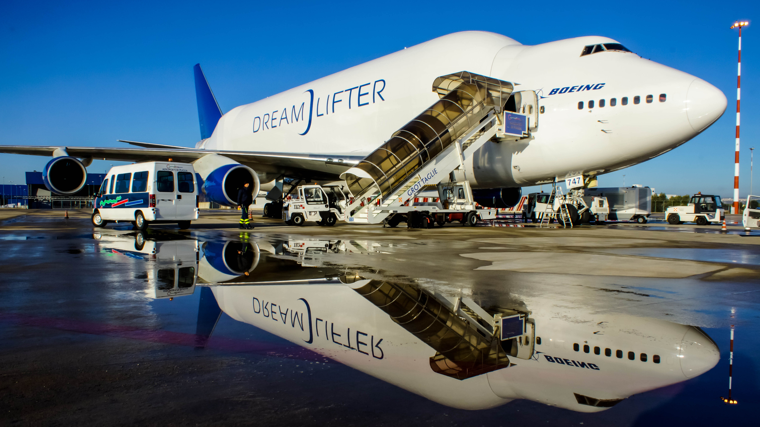 Boeing Dreamlifter, Massive cargo capacity, Global transportation, Airlift operations, 2560x1440 HD Desktop