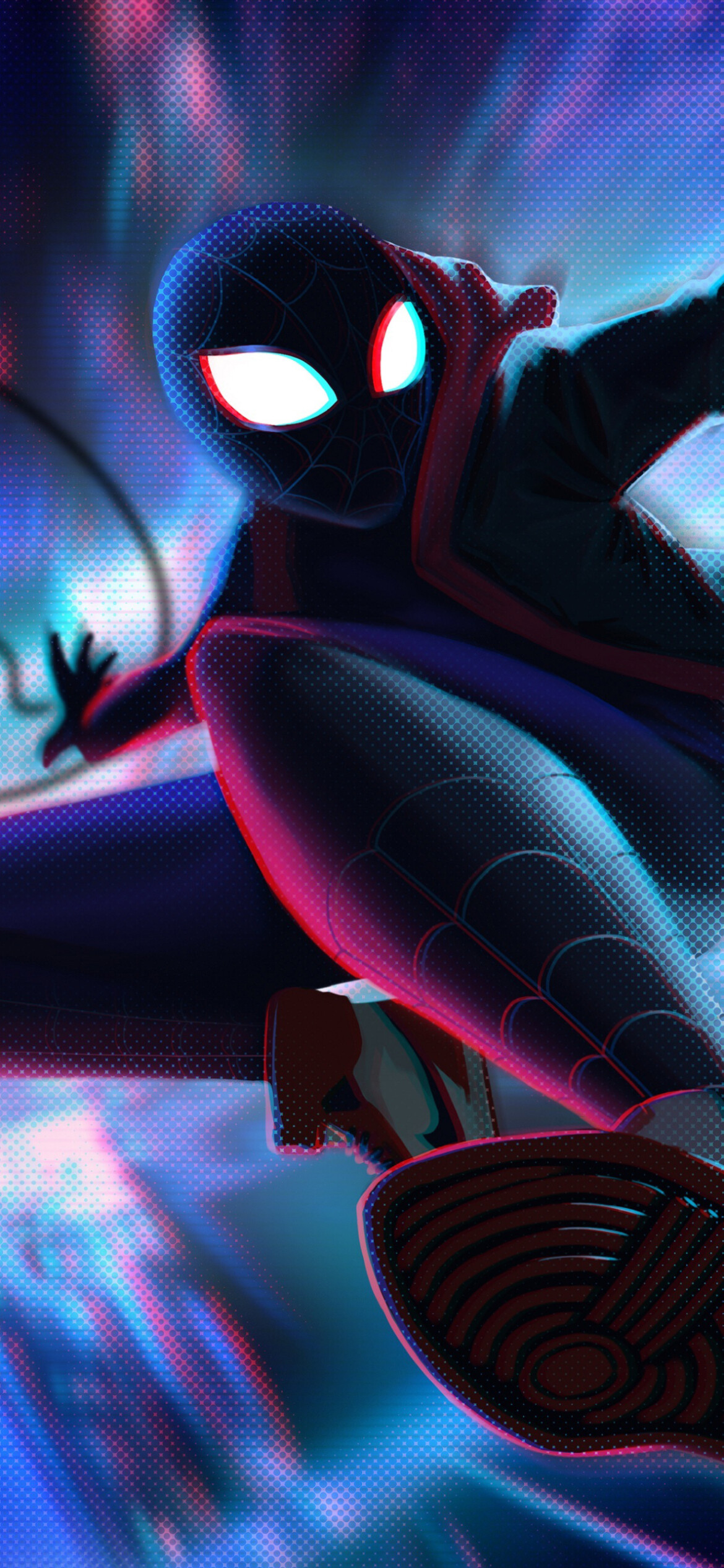 Spider-Man: Into the Spider-Verse: The film focuses on Miles Morales who voiced by Shameik Moore. 1170x2540 HD Background.